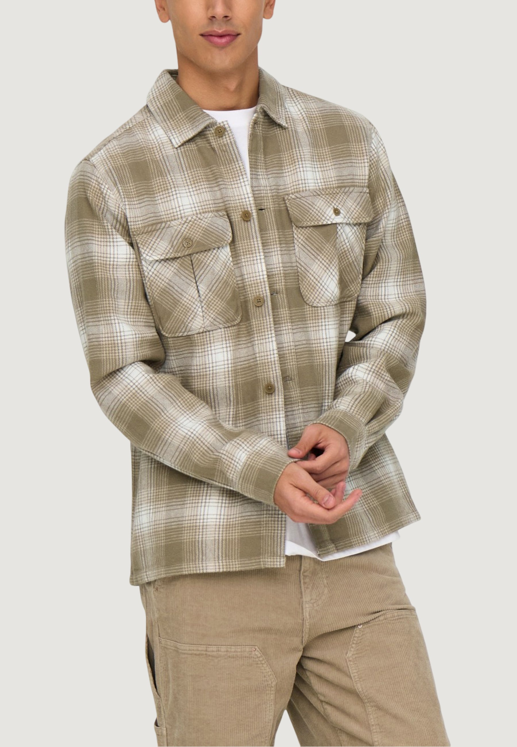 Long sleeve shirt Only & Sons ONSCEDRIC LIFE CHECK OVERSHIRT NOOS
