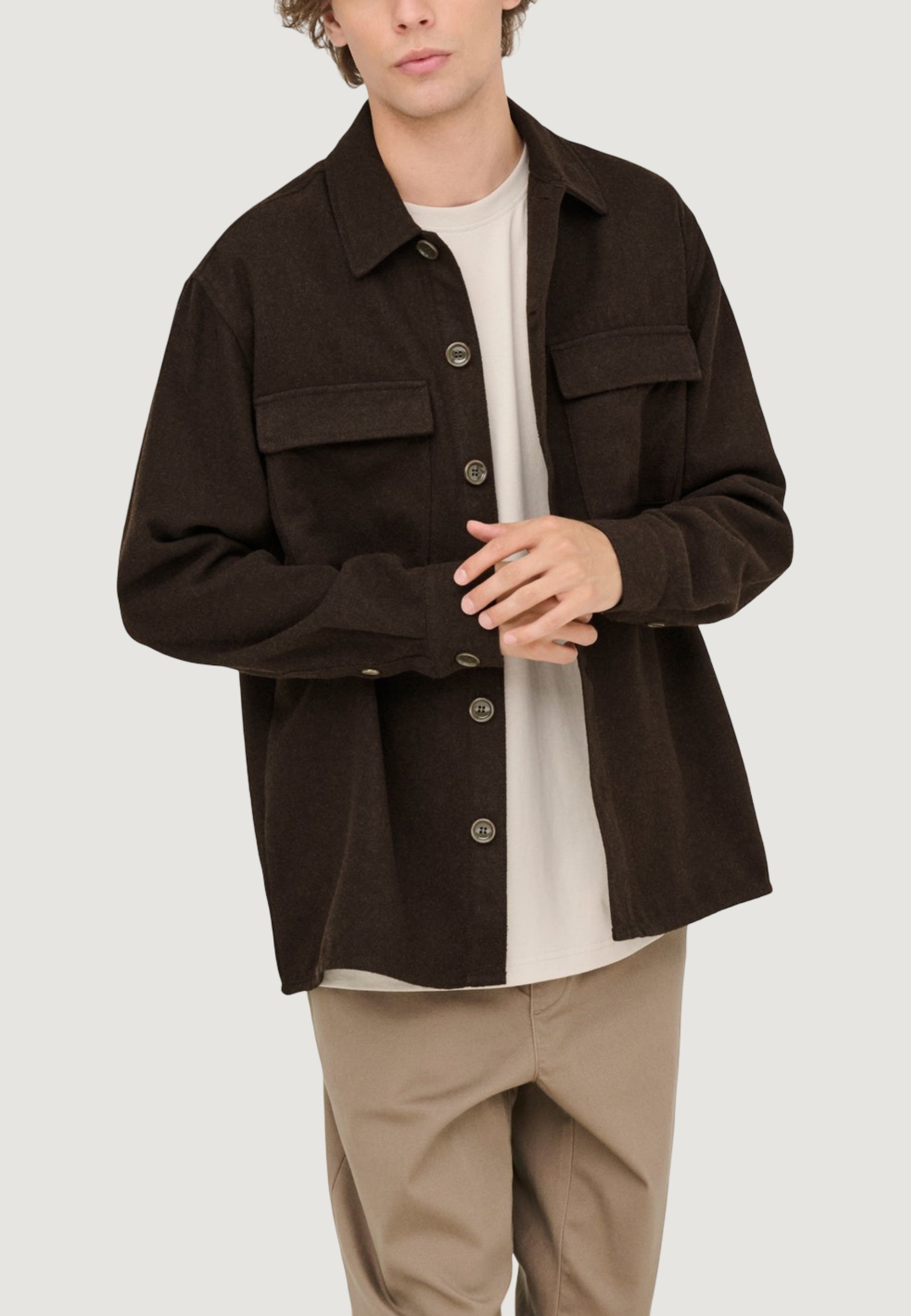 Long sleeve shirt Only & Sons ONSPAUL RLX OVERSHIRT