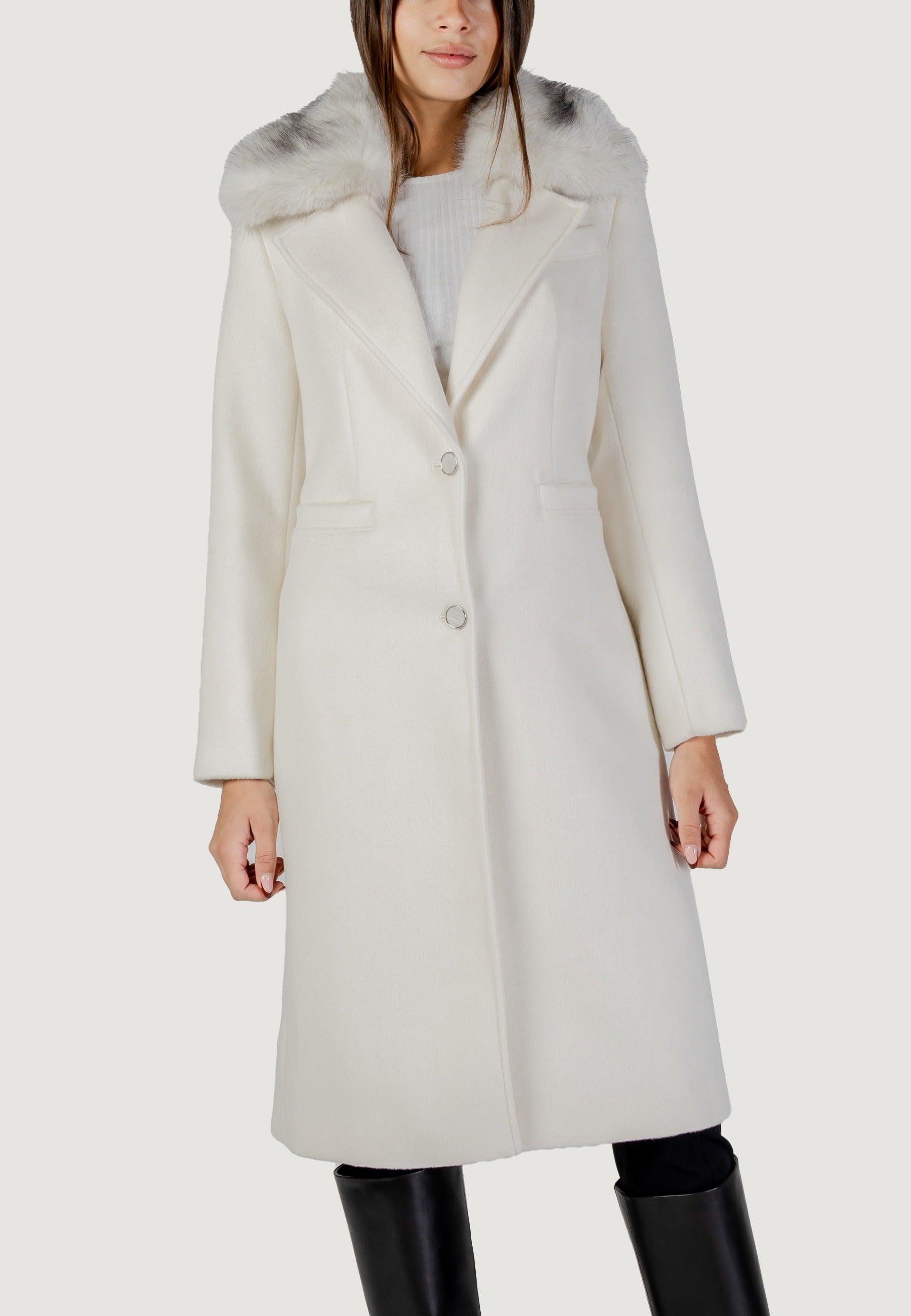 Coat Guess KAROLE FUR COLLAR COAT