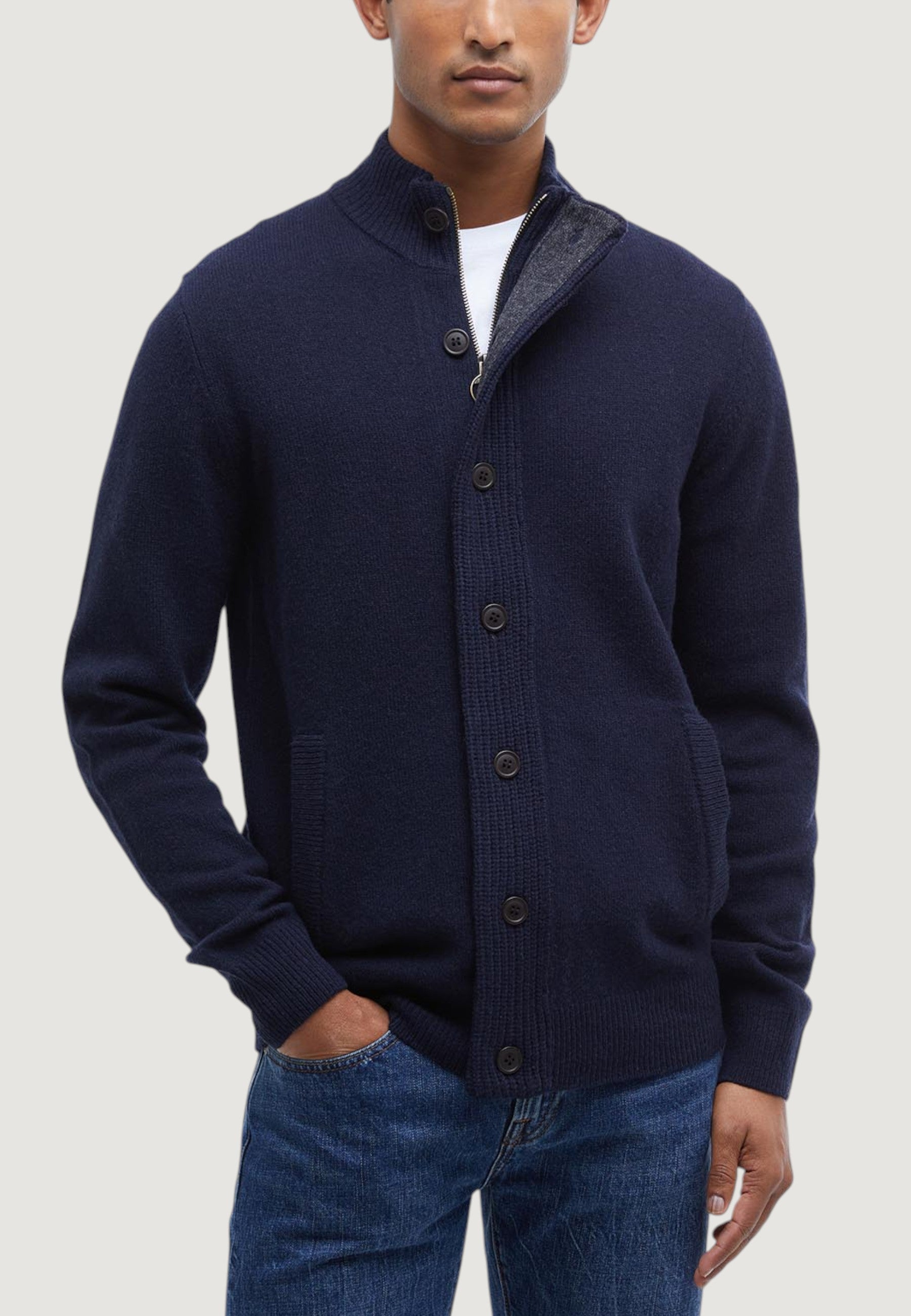 Cardigan Barbour ESSENTIAL PATCH ZIP THROUGH
