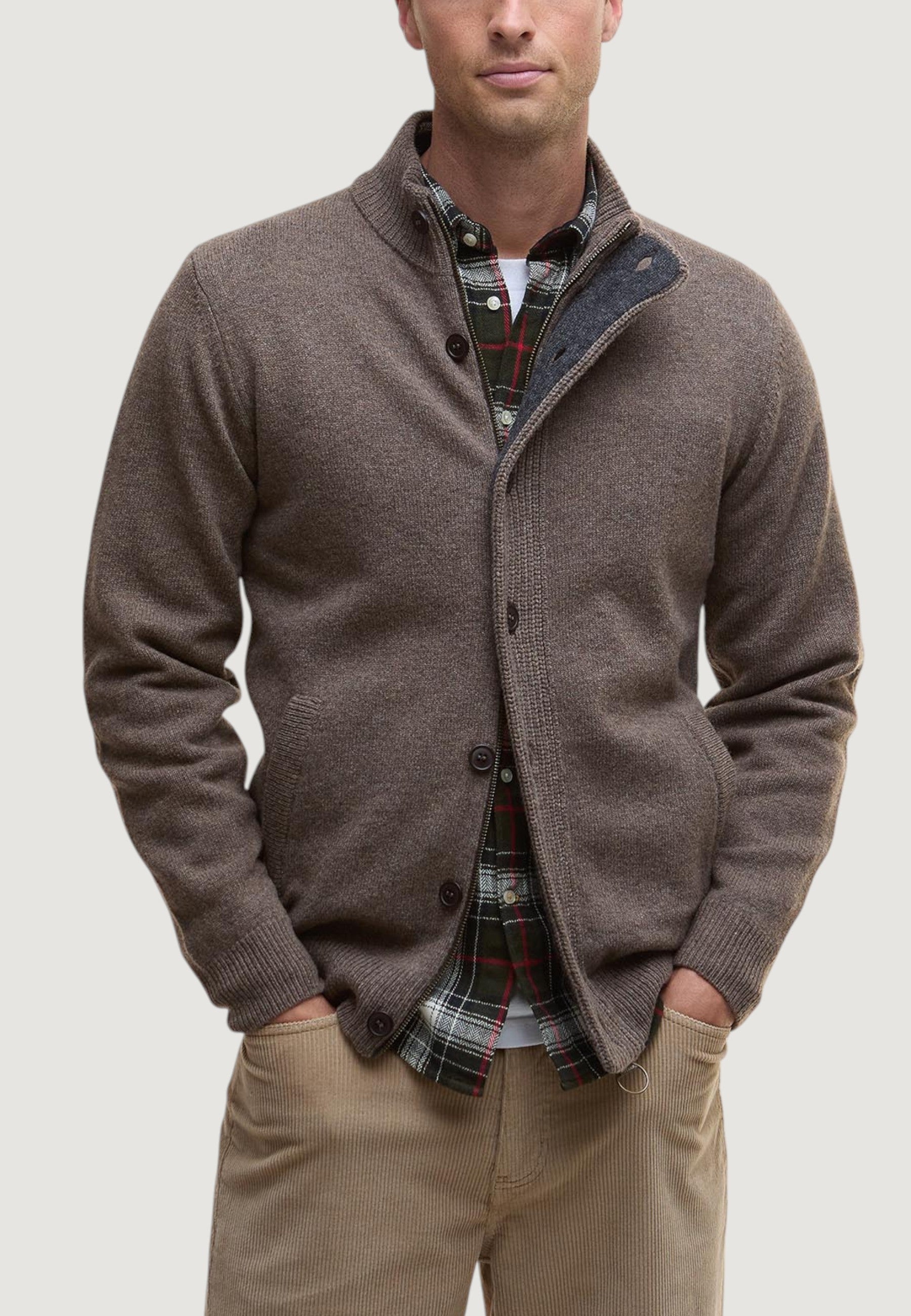 Cardigan Barbour ESSENTIAL PATCH ZIP THROUGH