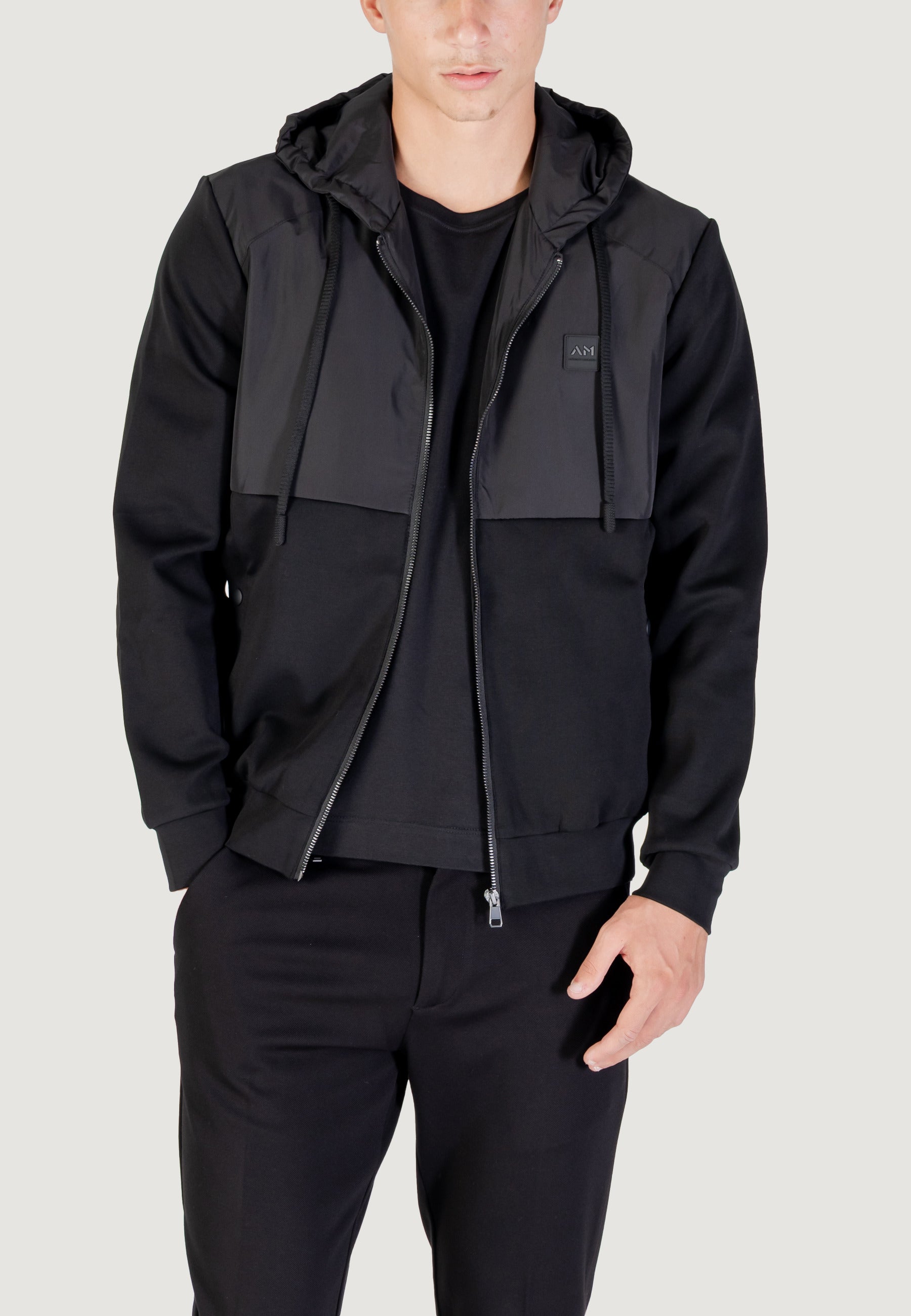 Hoodie Antony Morato REGULAR FIT WITH TECHNO FABRIC AS CONTRAST AND LOGOED PATCH