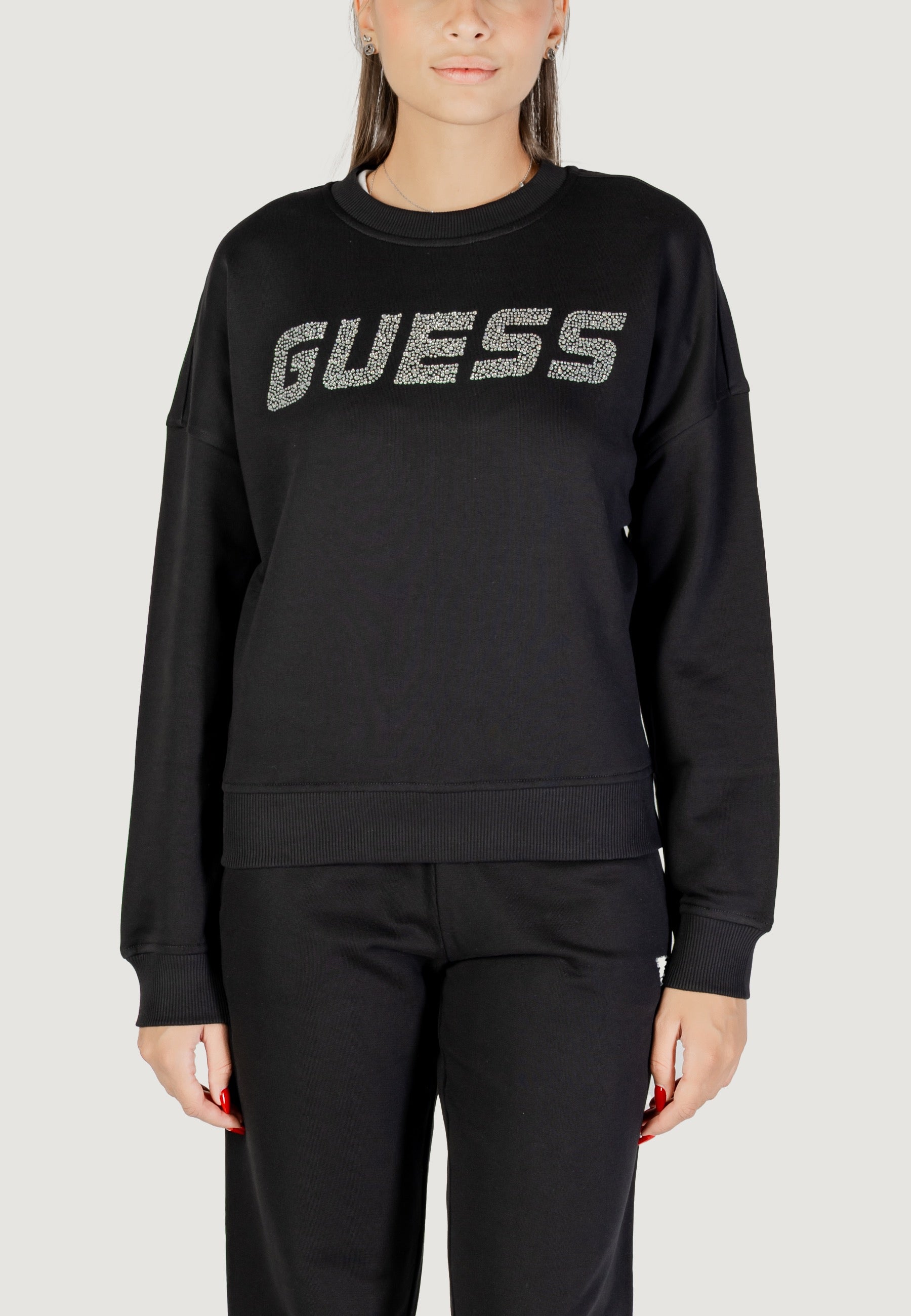 Felpa senza cappuccio Guess PRIMULA RHINESTONES CN SWEATSH