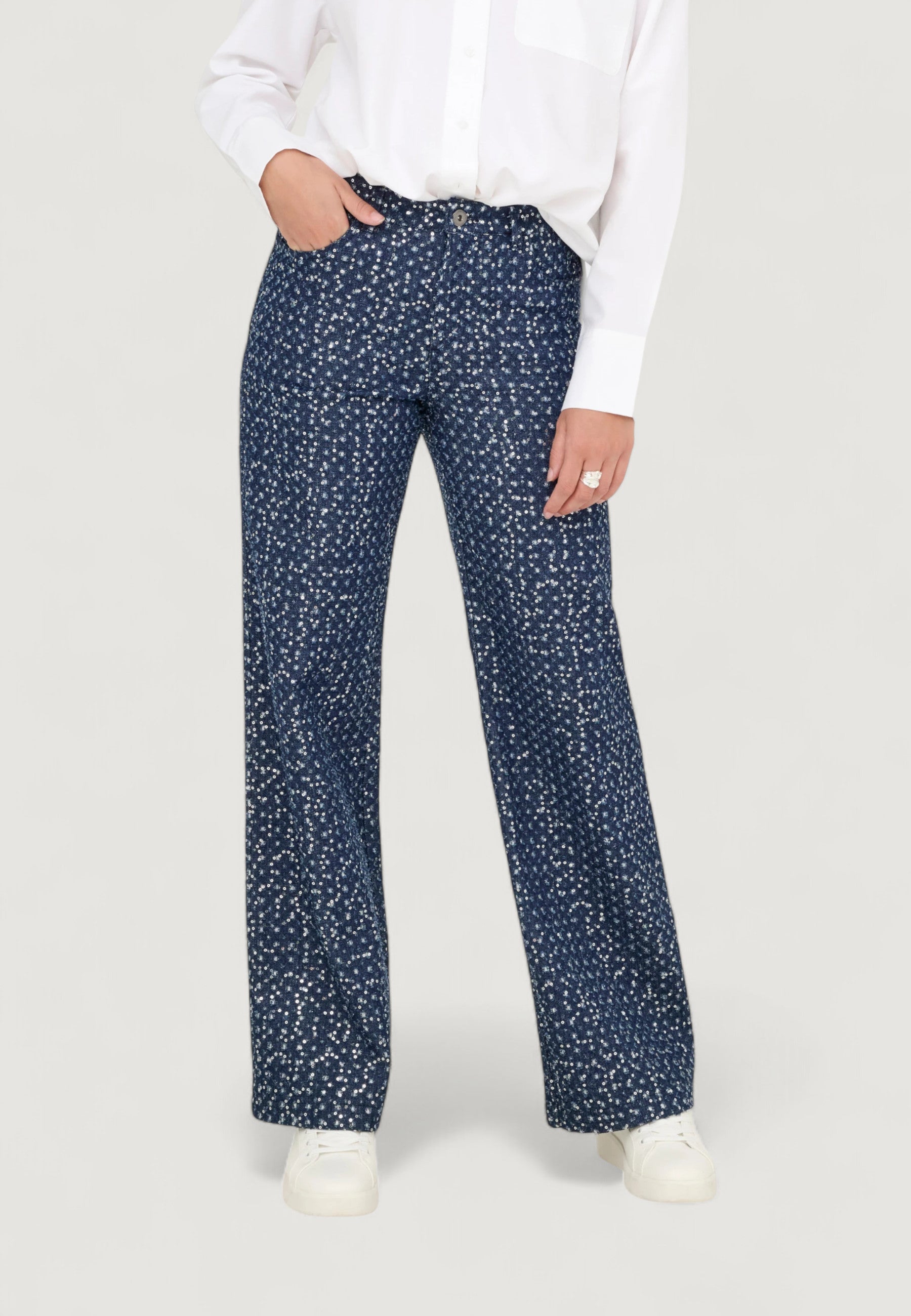 Jeans larghi Only Onlevita Shimmer Pants Otw