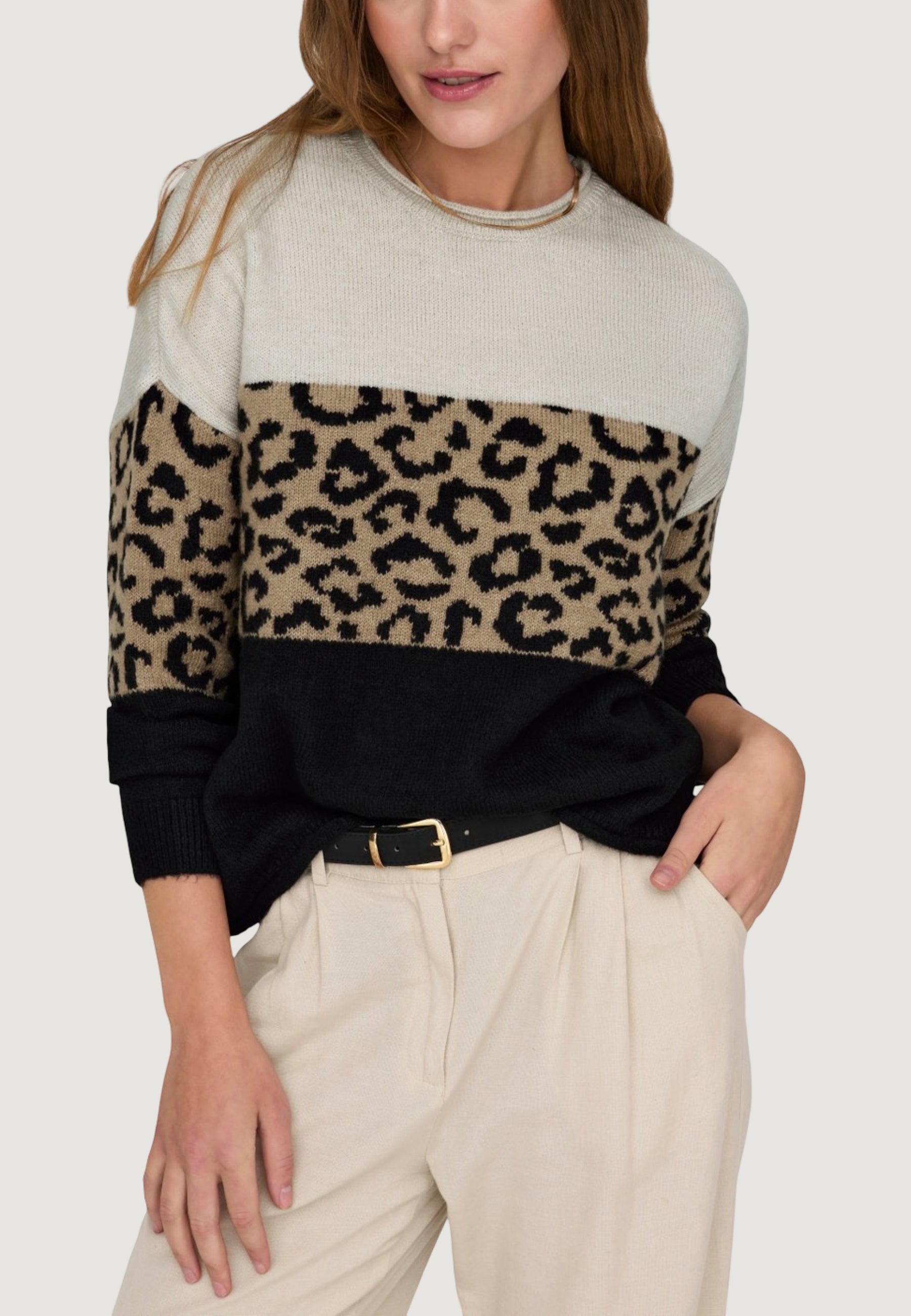 Pullover Only Onljade Animal Ls O-Neck Noos Knt