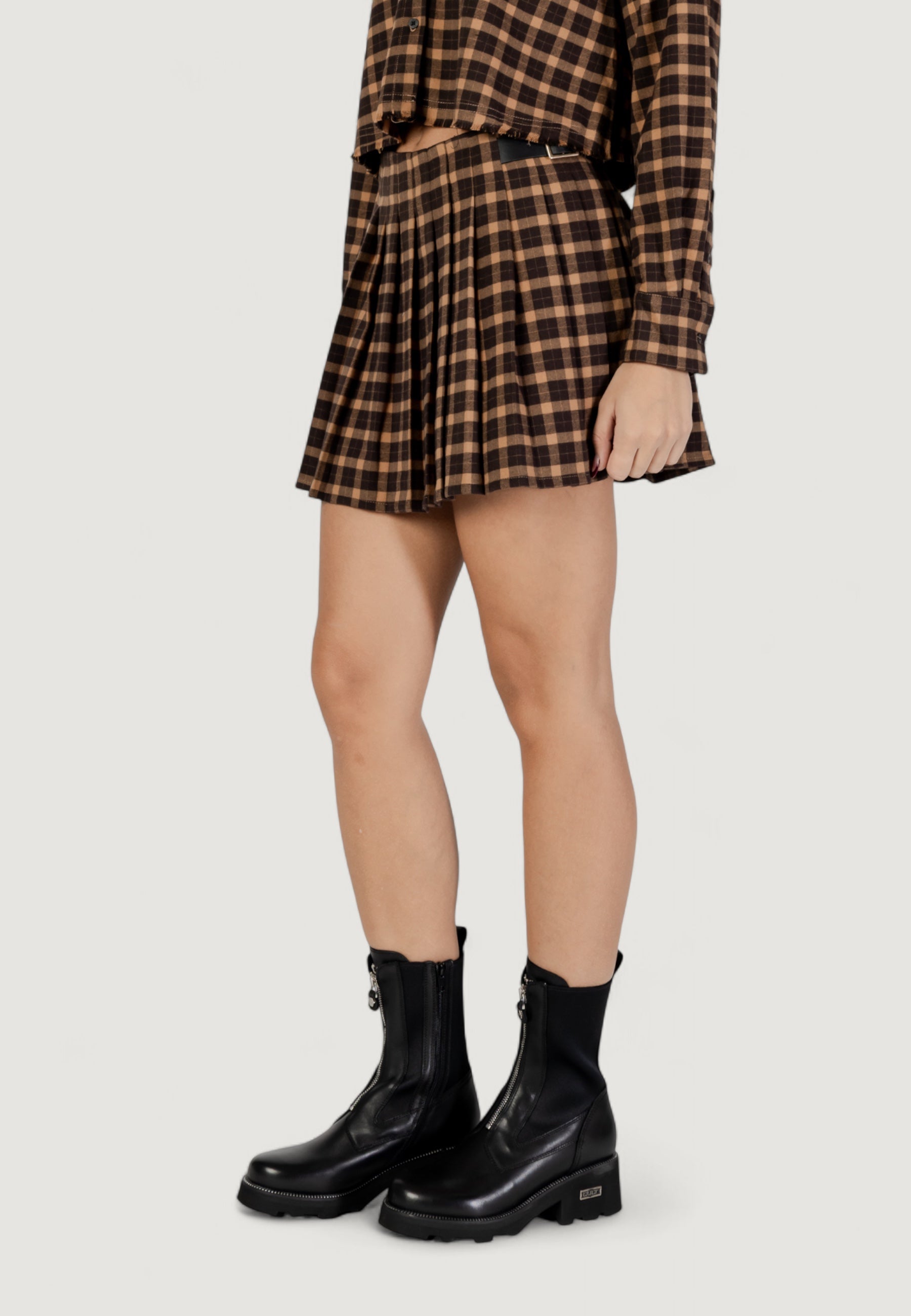 Miniskirt Only Onlcat Life Hw Plisse Check Skirt Pnt