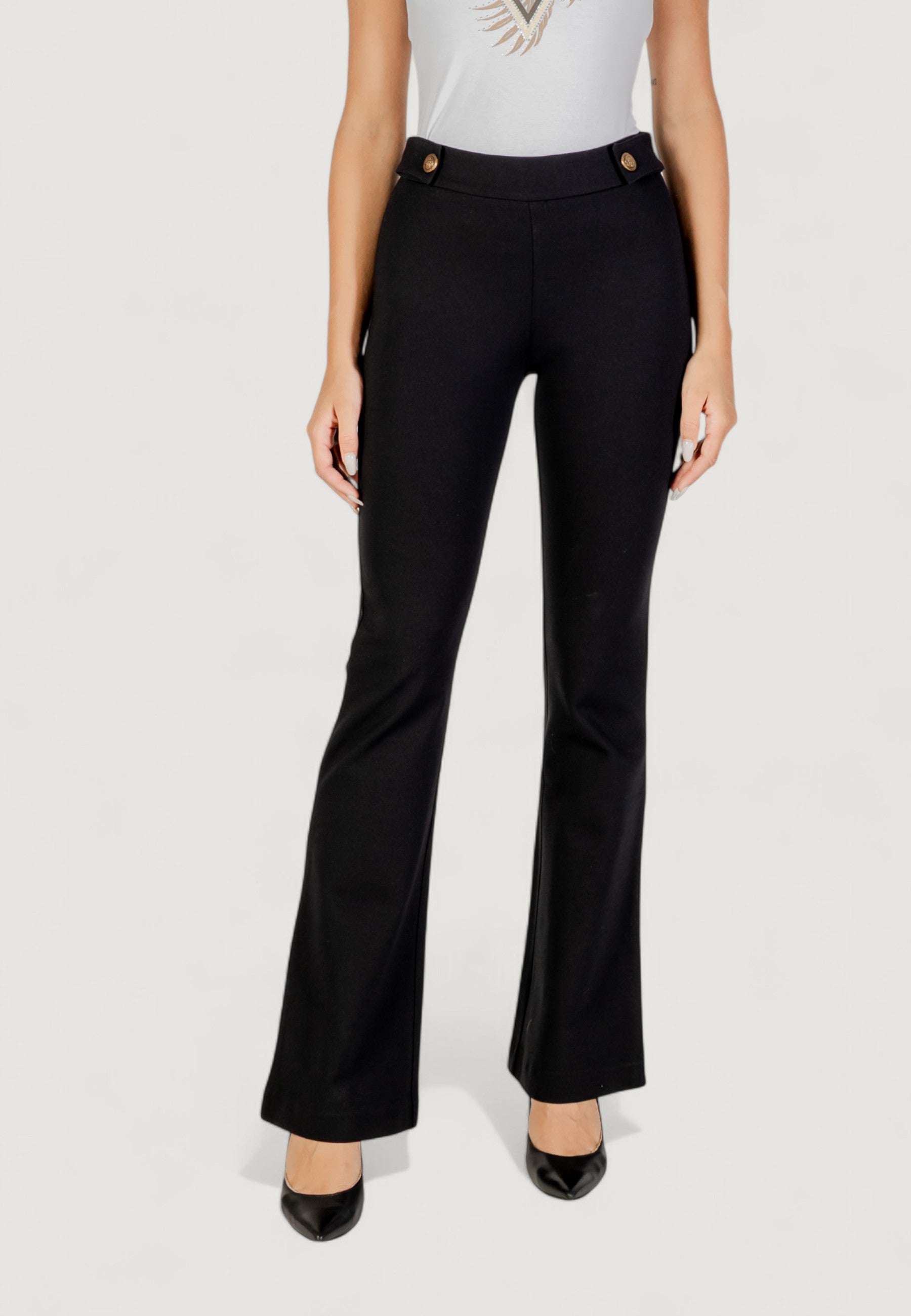 Pantaloni bootcut Guess MAELICE BUTTONS FLARE PANT