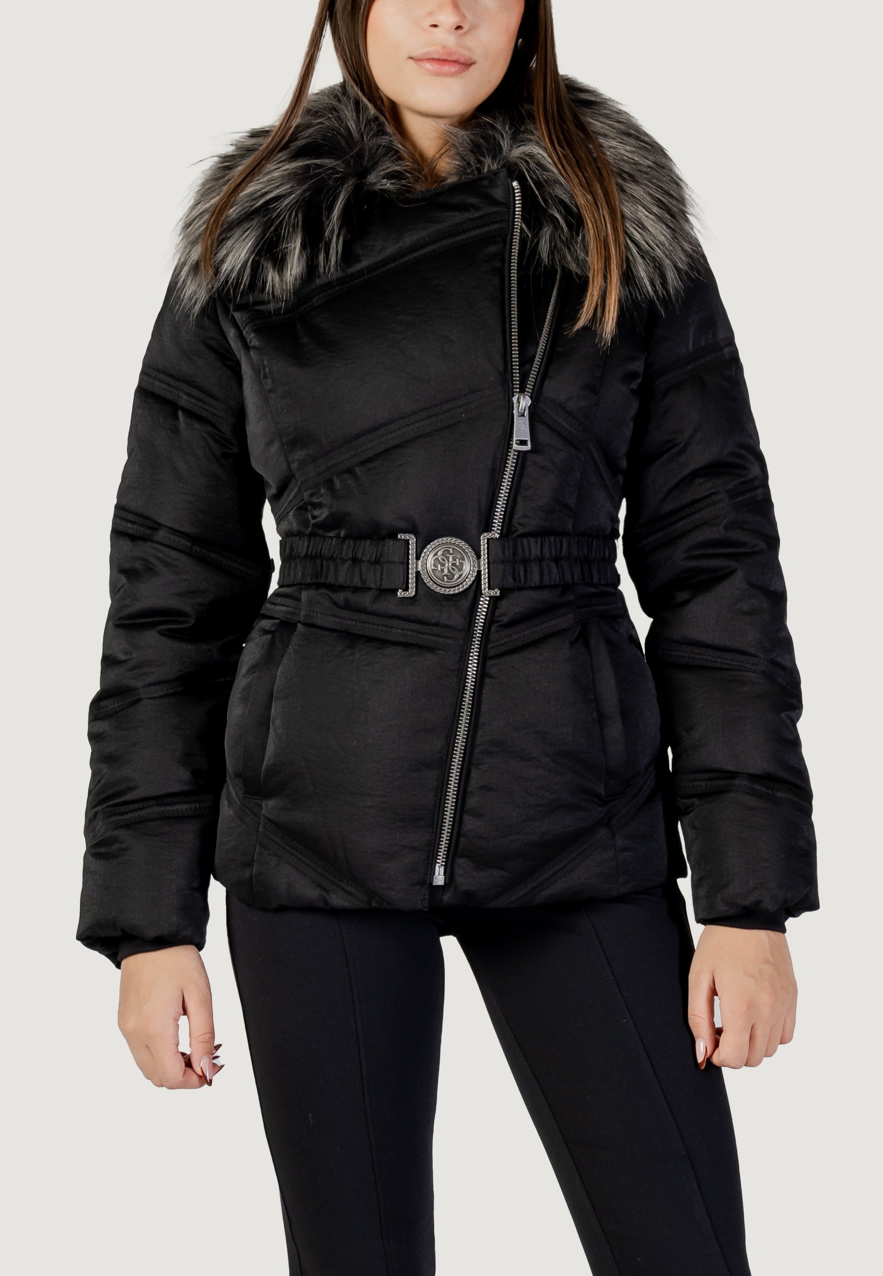Down jacket Guess ALIENOR SHORT BELTED PUFFER