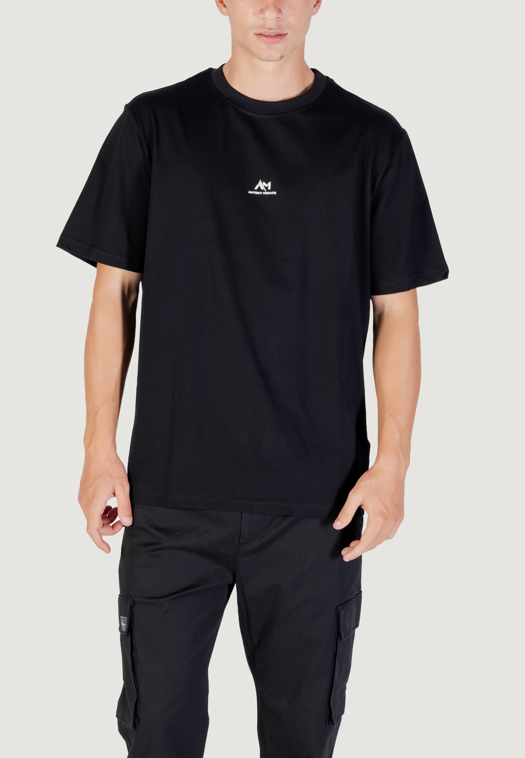 T-shirt Antony Morato RELAXED WITH RUBBER FLOCK LOGO PRINT