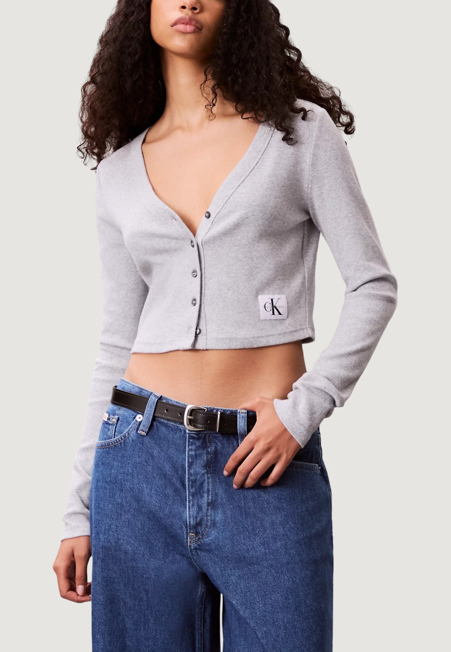 T-shirt Calvin Klein Jeans LS WOVEN LABEL 2X2 C