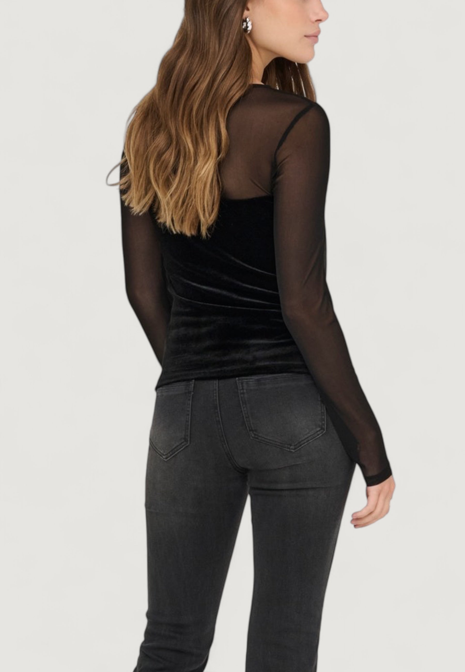 T-shirt Only Onlsmooth L/S Mesh Mix Top Box Jrs