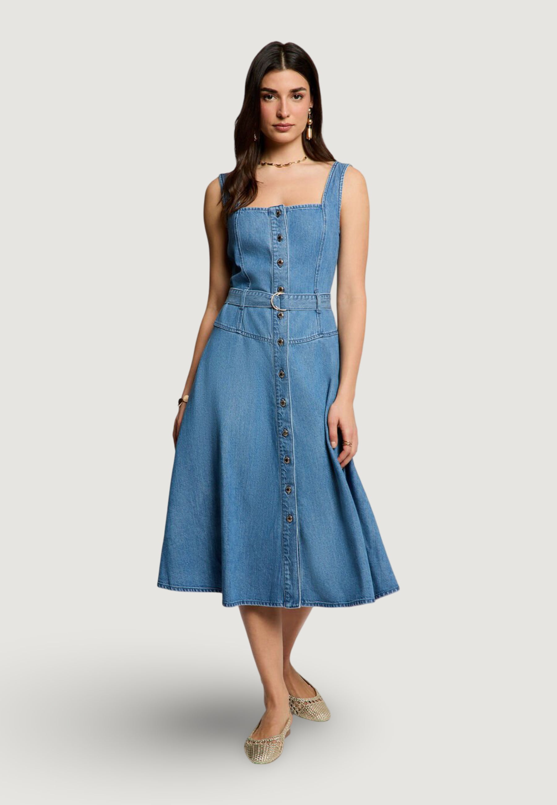 Long dress Morgan De Toi 261-RABLAI Light Blue Denim – Goccia.Shop