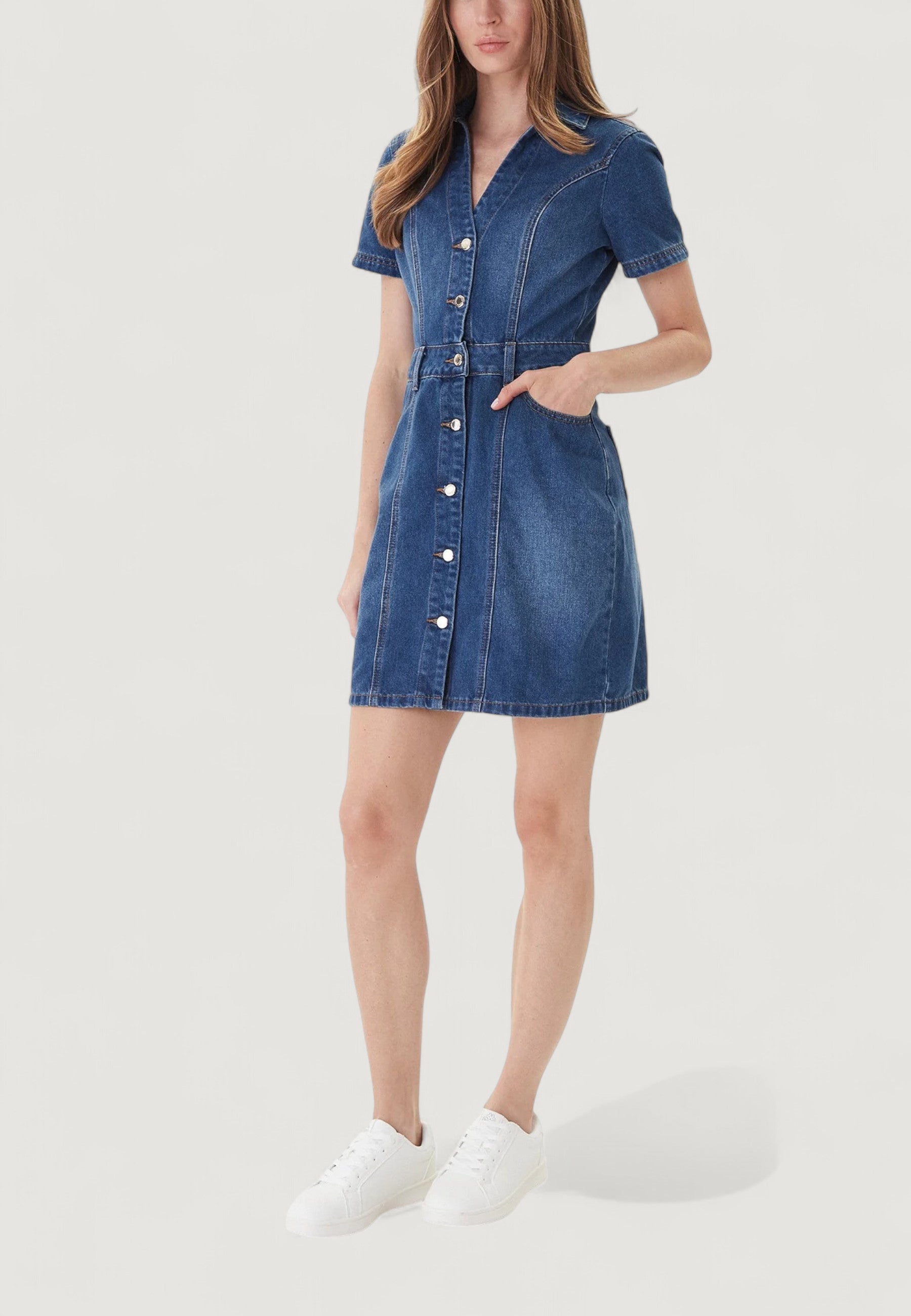 Midi dress Morgan De Toi 241-ROGLA Dark Denim  Goccia.Shop