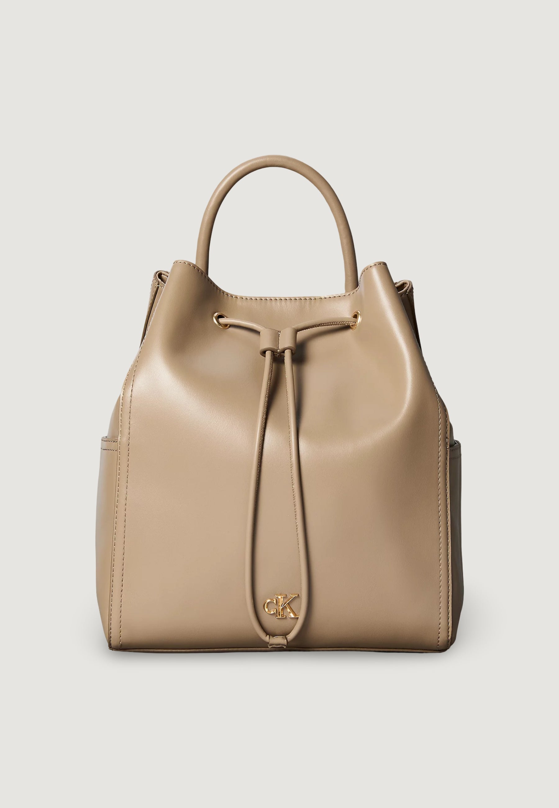calvin klein drawstring leather backpack Backpack Calvin Klein CK DRAWSTRING Taupe – Goccia.Shop
