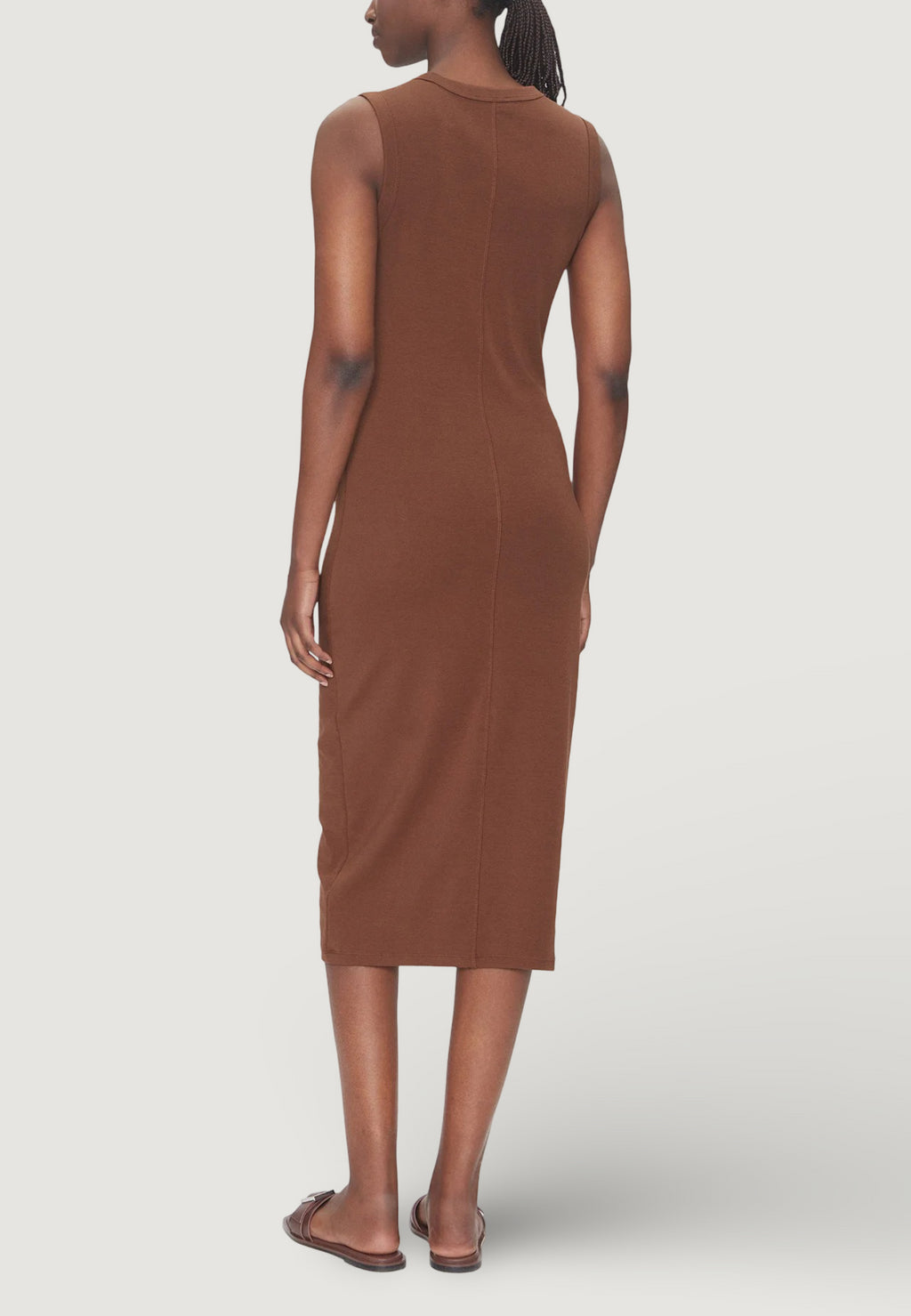 Vestito lungo Calvin Klein Jeans SL CTN CONTOUR 1X1 R