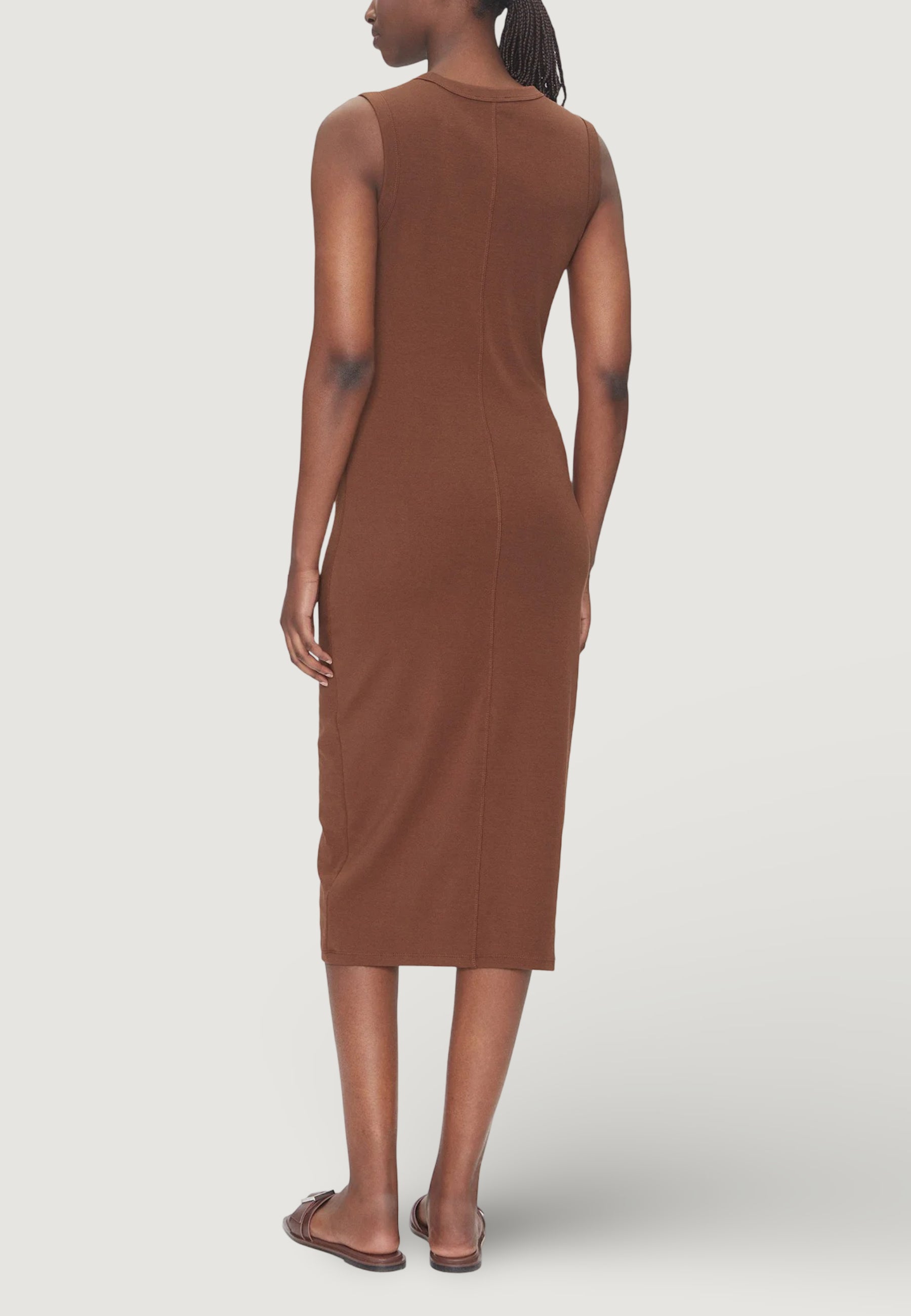 Vestito lungo Calvin Klein Jeans SL CTN CONTOUR 1X1 R