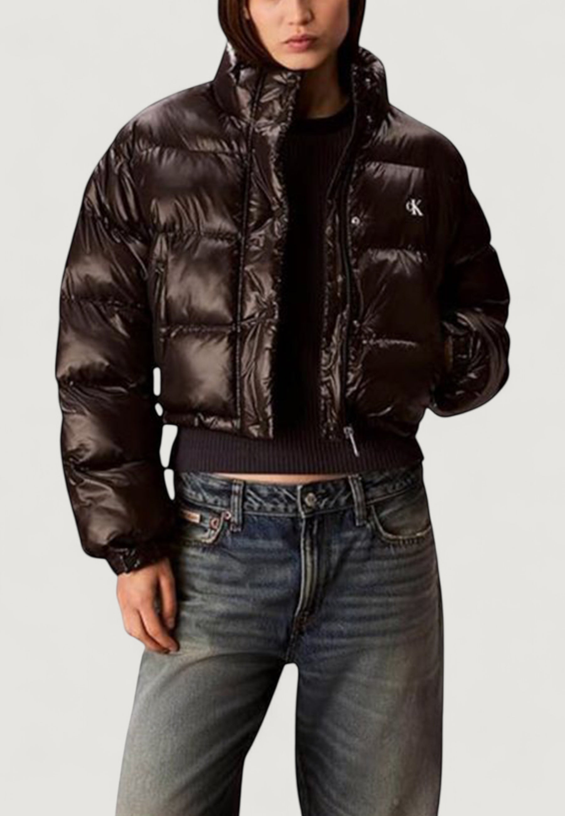 Piumino Calvin Klein Jeans SHINE CROP PUFFER JA