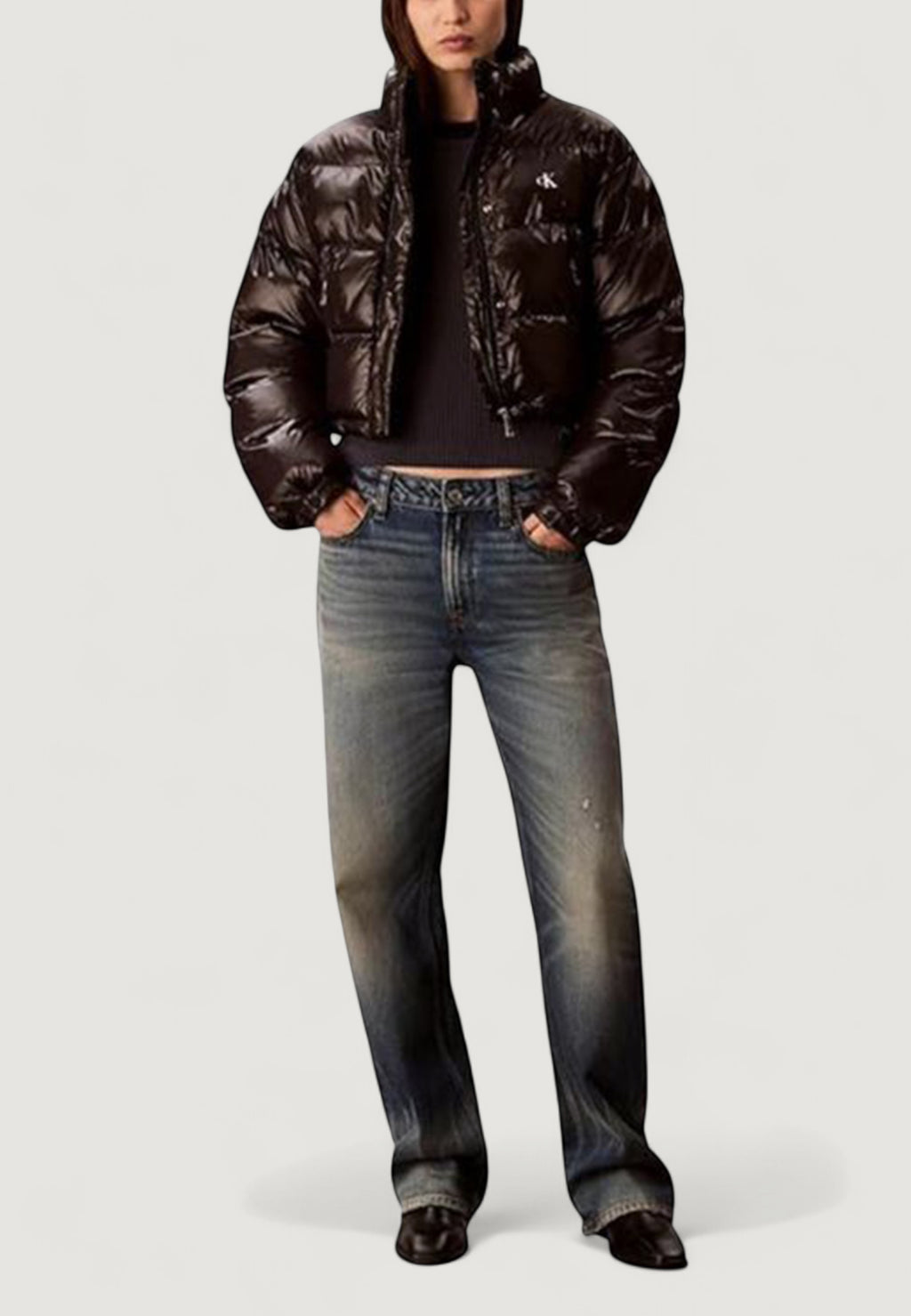 Piumino Calvin Klein Jeans SHINE CROP PUFFER JA