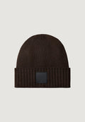 Cap Calvin Klein LEATHER PATCH WOOL BLEND BEANIE
