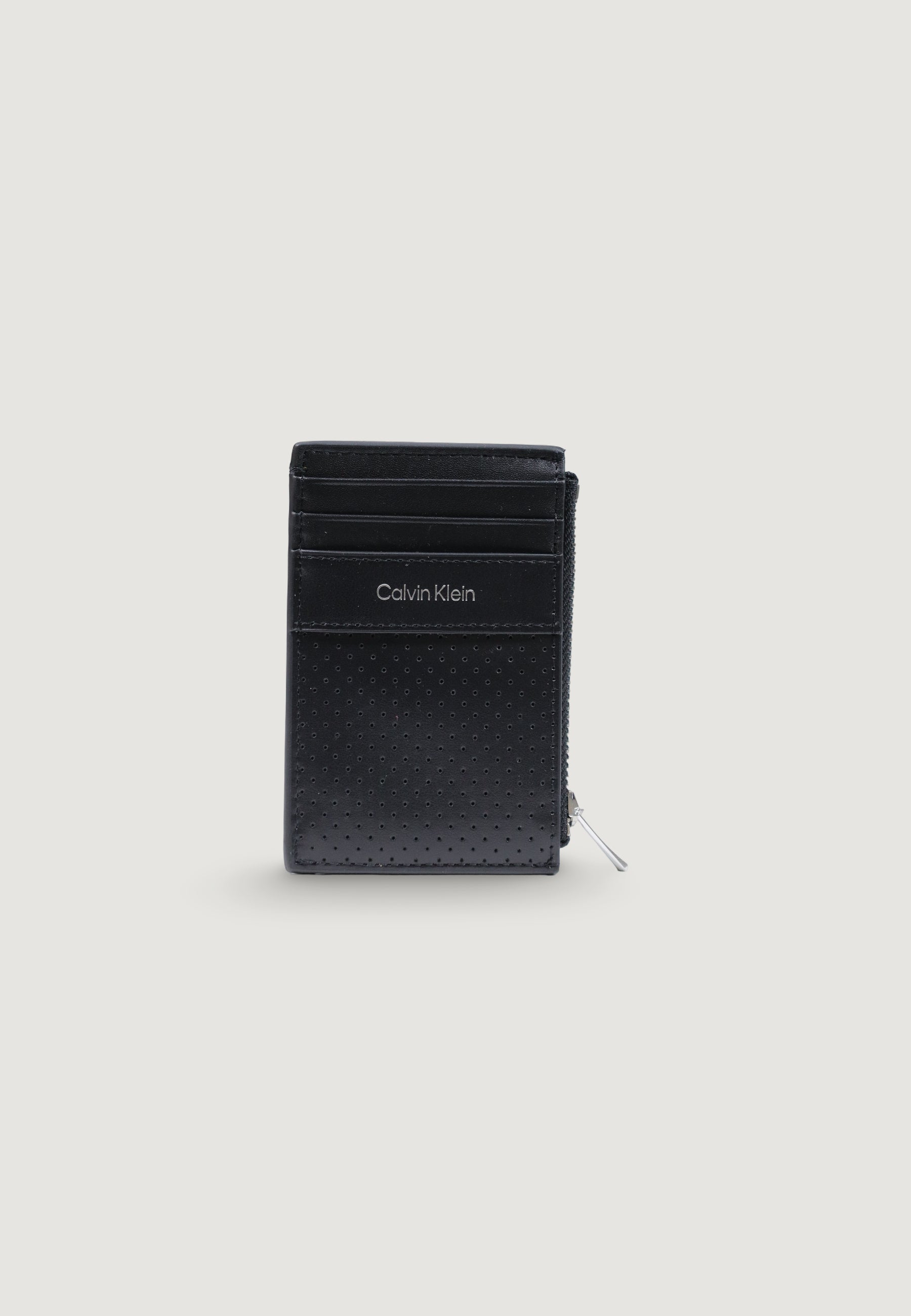 Portafoglio con portamonete Calvin Klein PERFORATED N/S ZIP CARDHOLDER