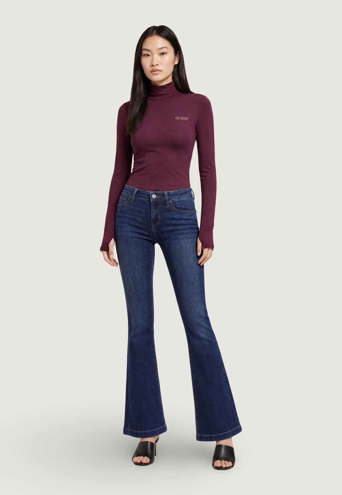 T-shirt manica lunga Guess GRETA HIGH NECK LS K
