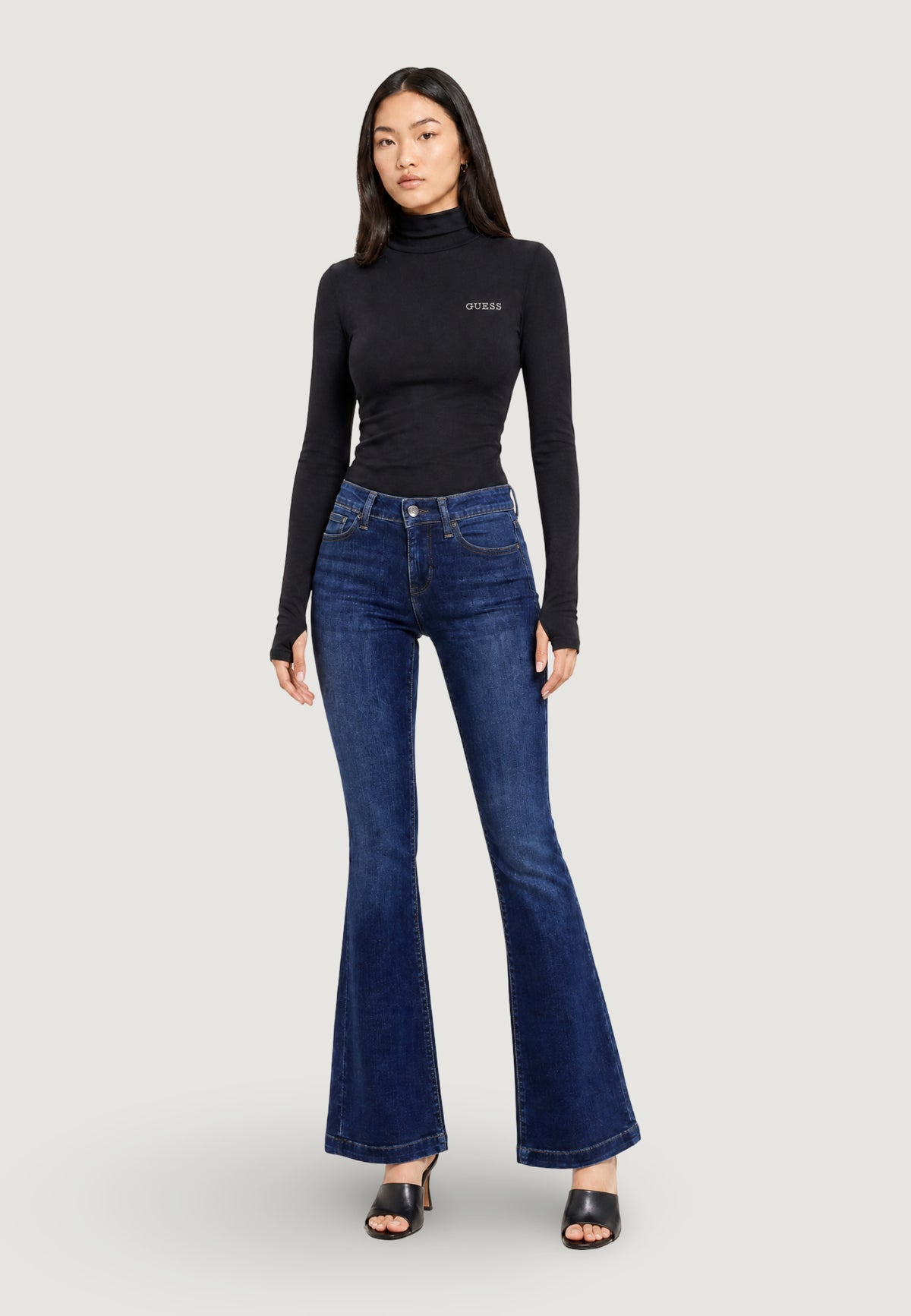 T-shirt manica lunga Guess GRETA HIGH NECK LS K