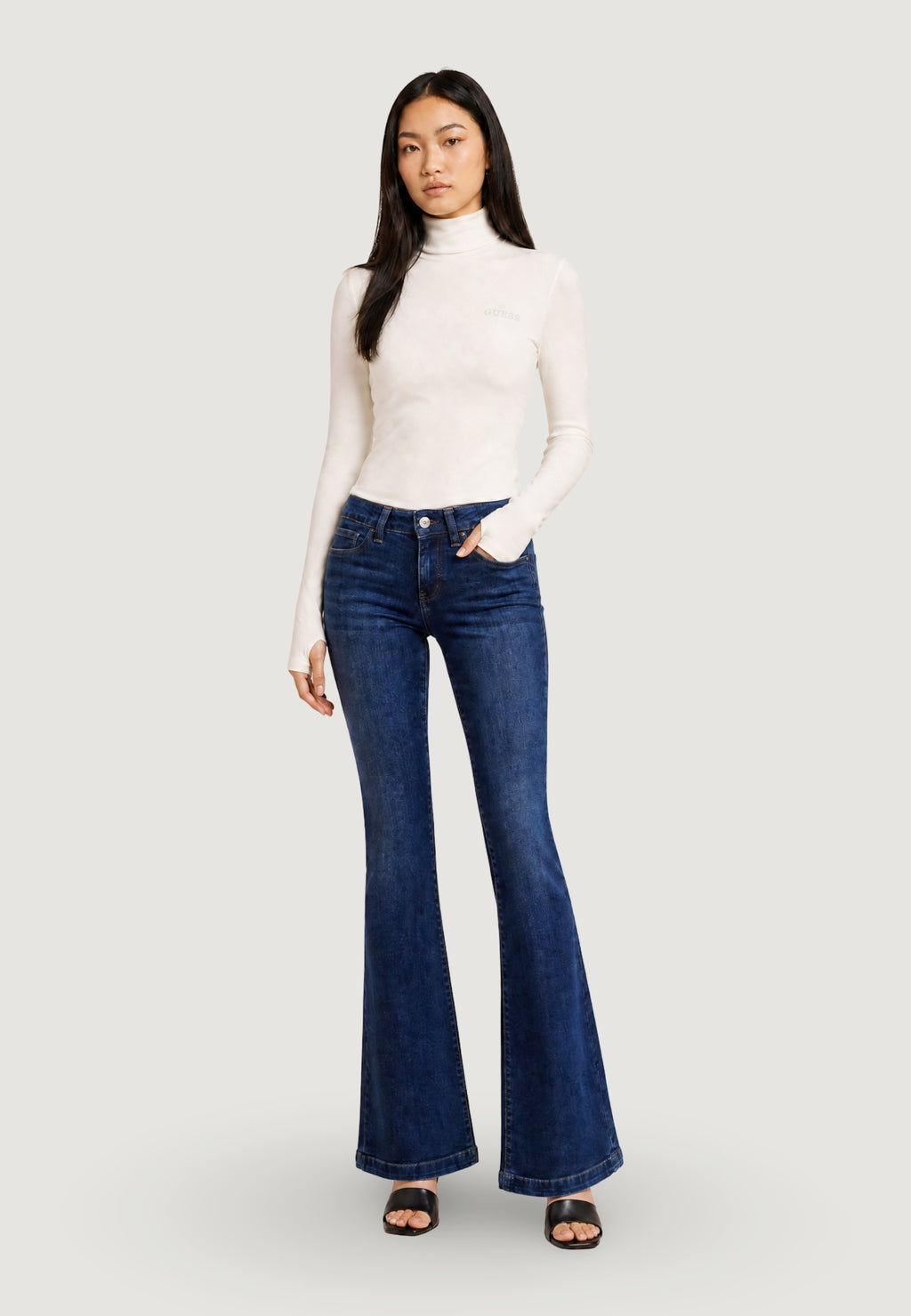 T-shirt manica lunga Guess GRETA HIGH NECK LS K