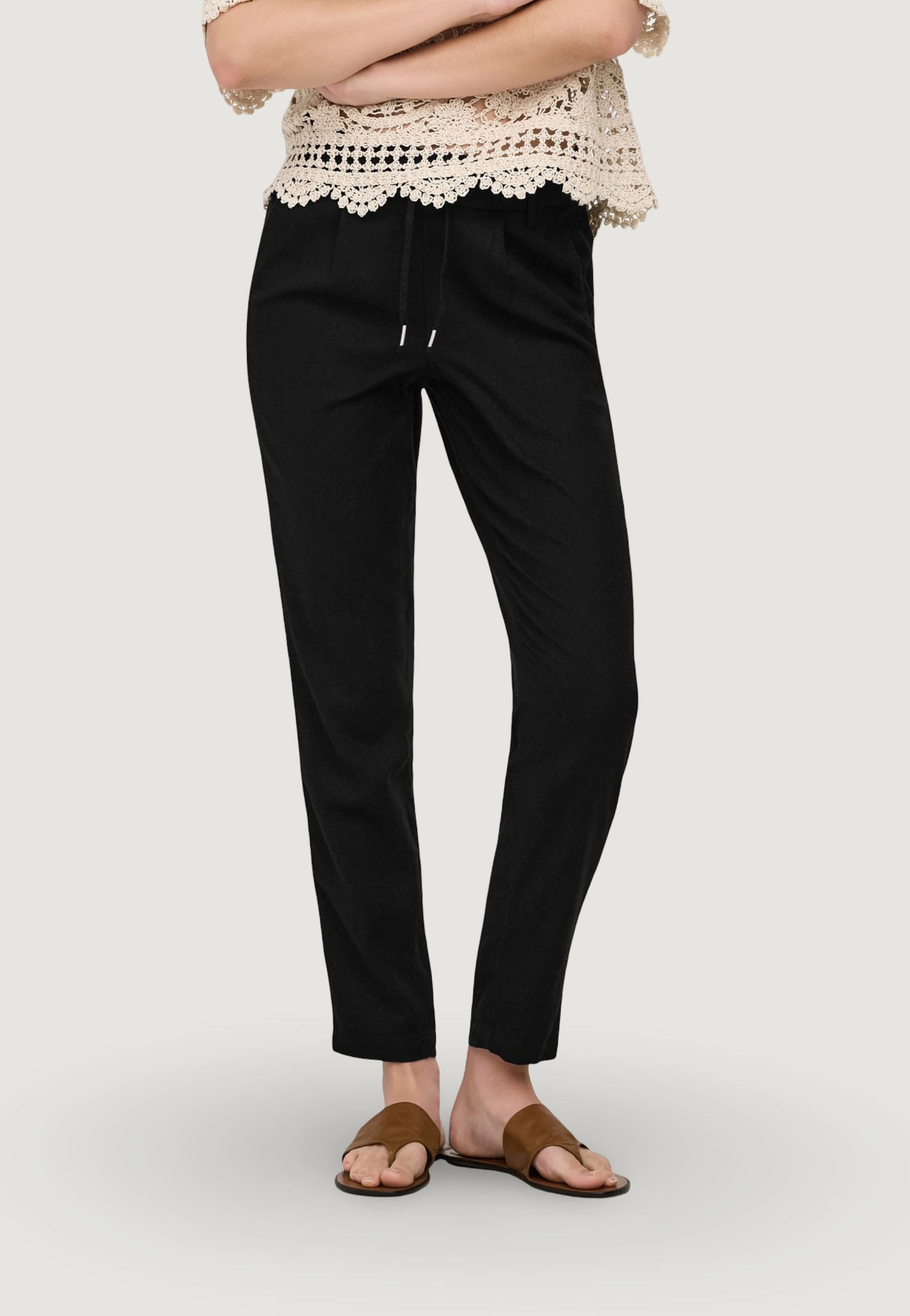 Pantaloni a sigaretta Only Onlgoa-Poptrash Easy Linen Bl Cc Pnt