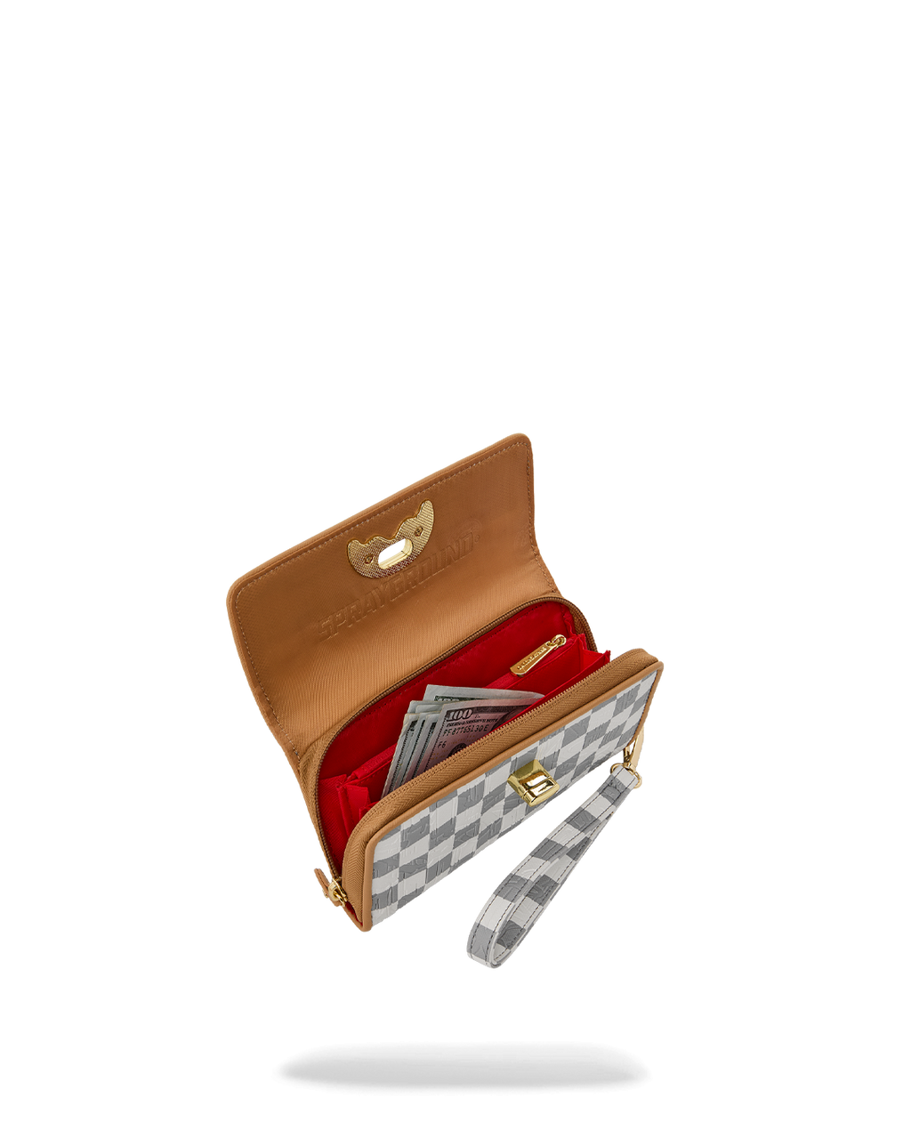Sling bag Sprayground EMBOSSED CREAM CHECK CLUTCH