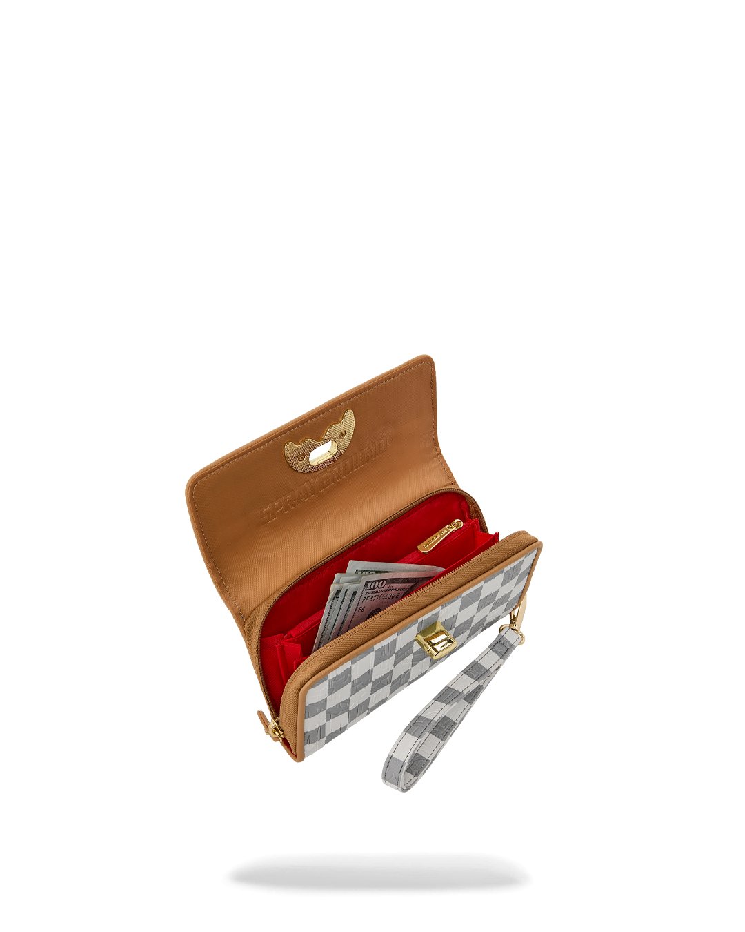 Sling bag Sprayground EMBOSSED CREAM CHECK CLUTCH