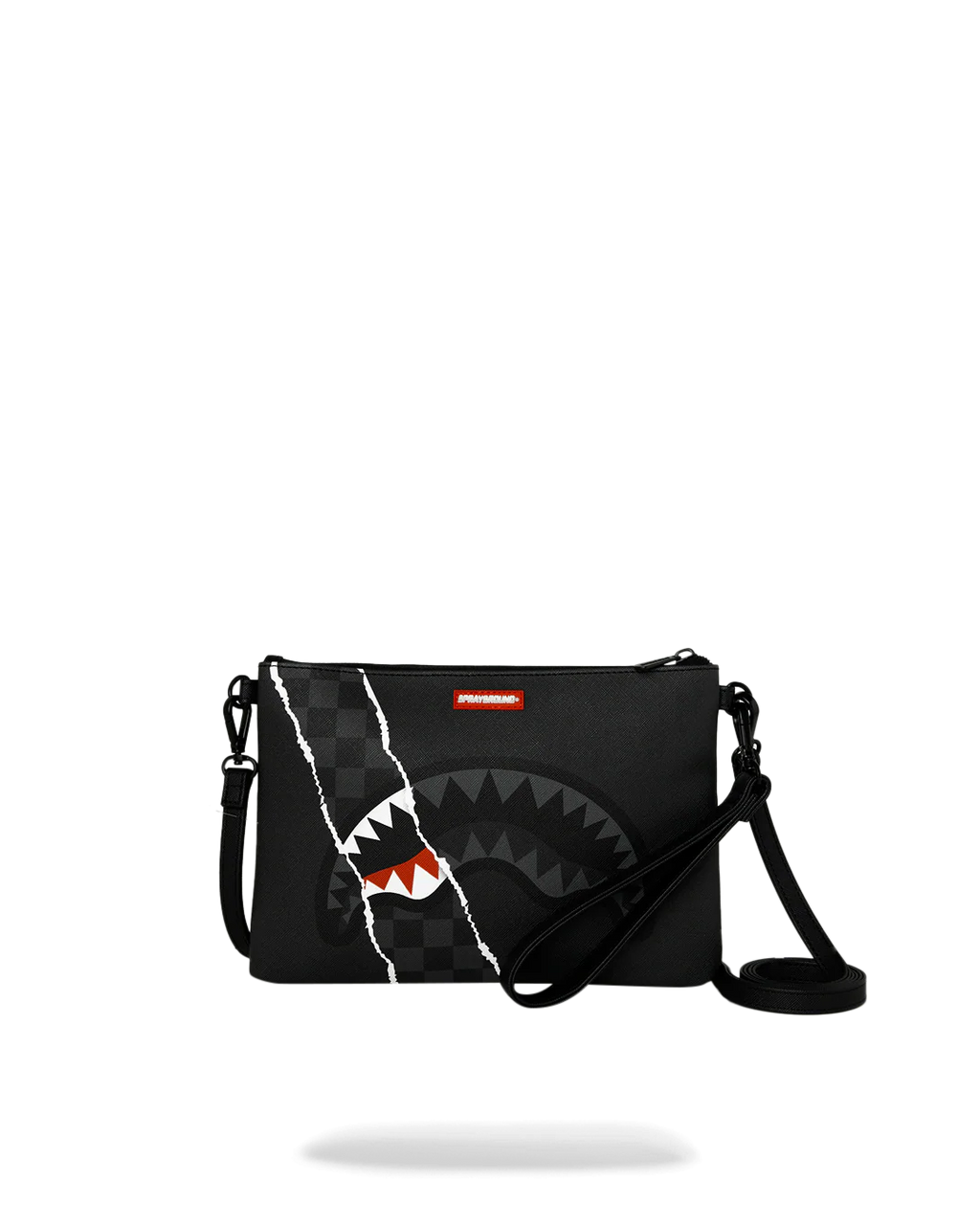  Sprayground CENTER RIP REVEALING GRAY CHECK CROSSOVER CLUTCH