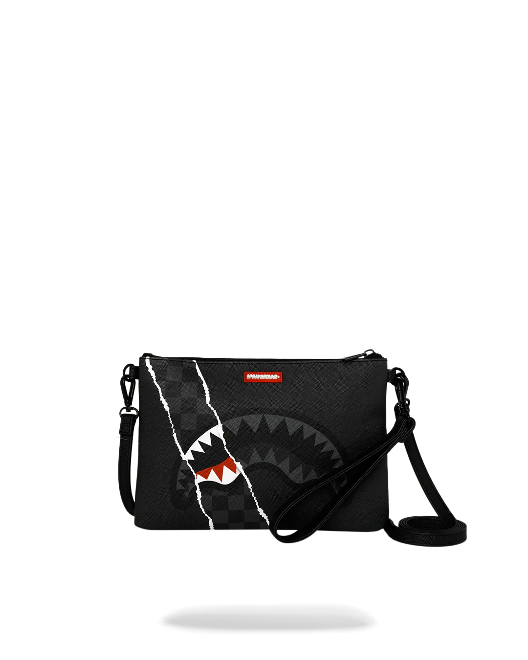  Sprayground CENTER RIP REVEALING GRAY CHECK CROSSOVER CLUTCH