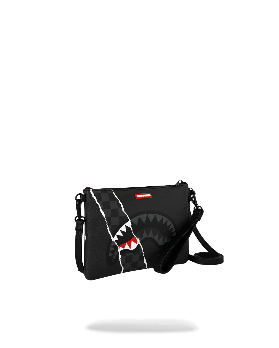  Sprayground CENTER RIP REVEALING GRAY CHECK CROSSOVER CLUTCH