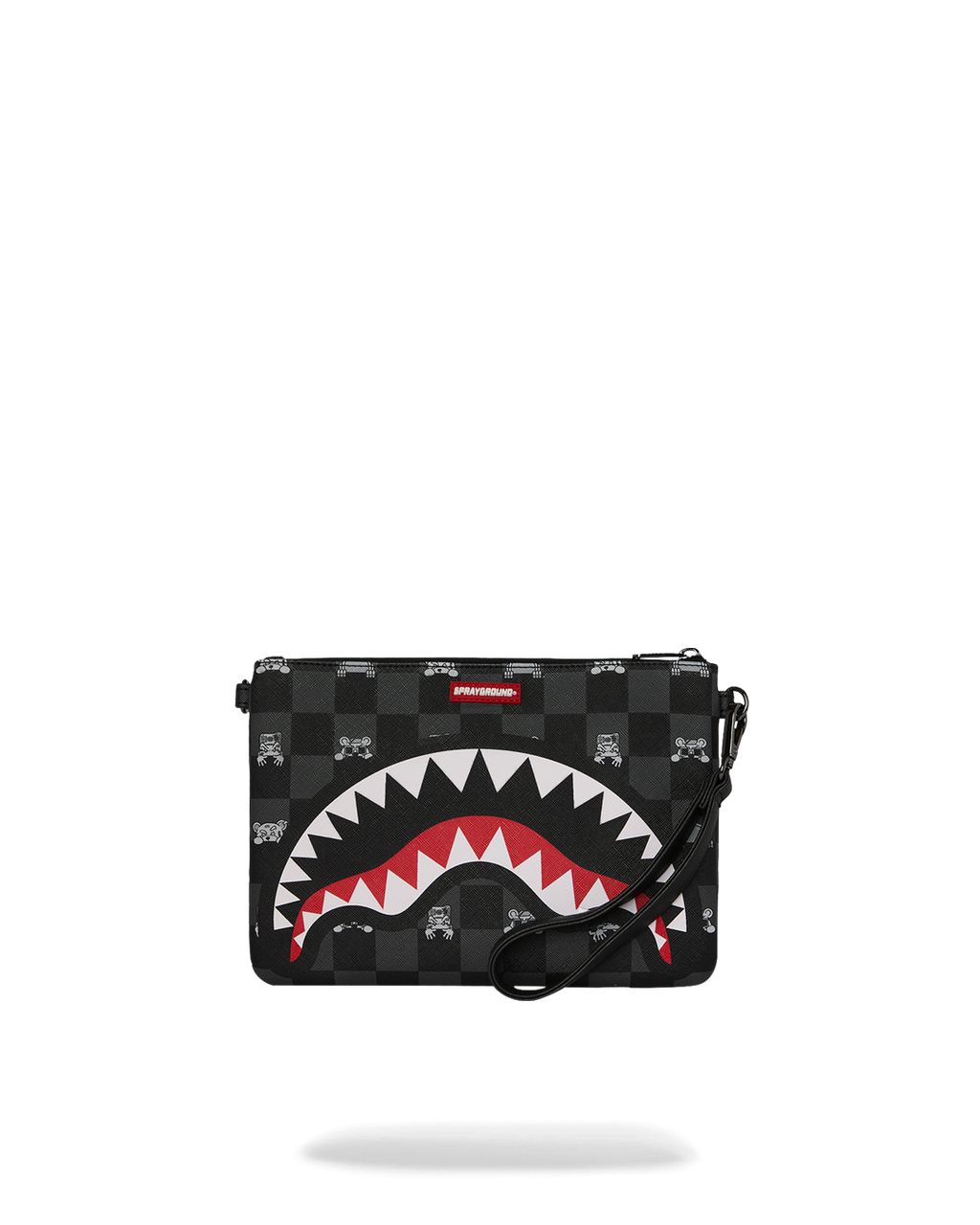Pochette Sprayground GRAY PEEKING CHARACTER CHECK CROSSBODY POUCHETTE
