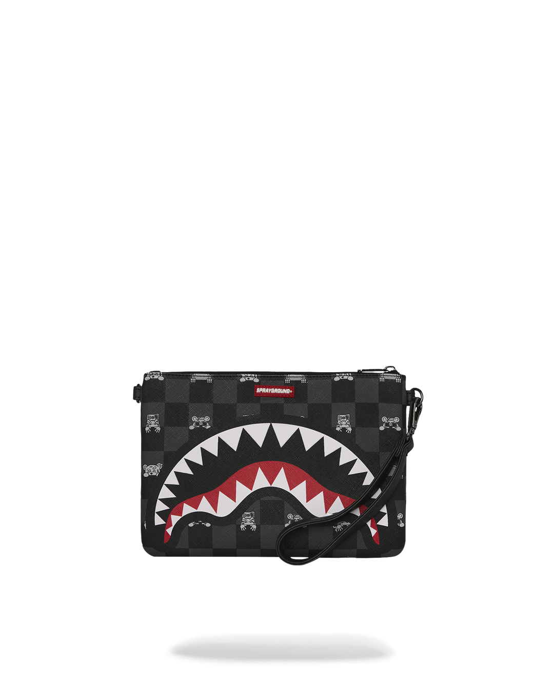 Pochette Sprayground GRAY PEEKING CHARACTER CHECK CROSSBODY POUCHETTE