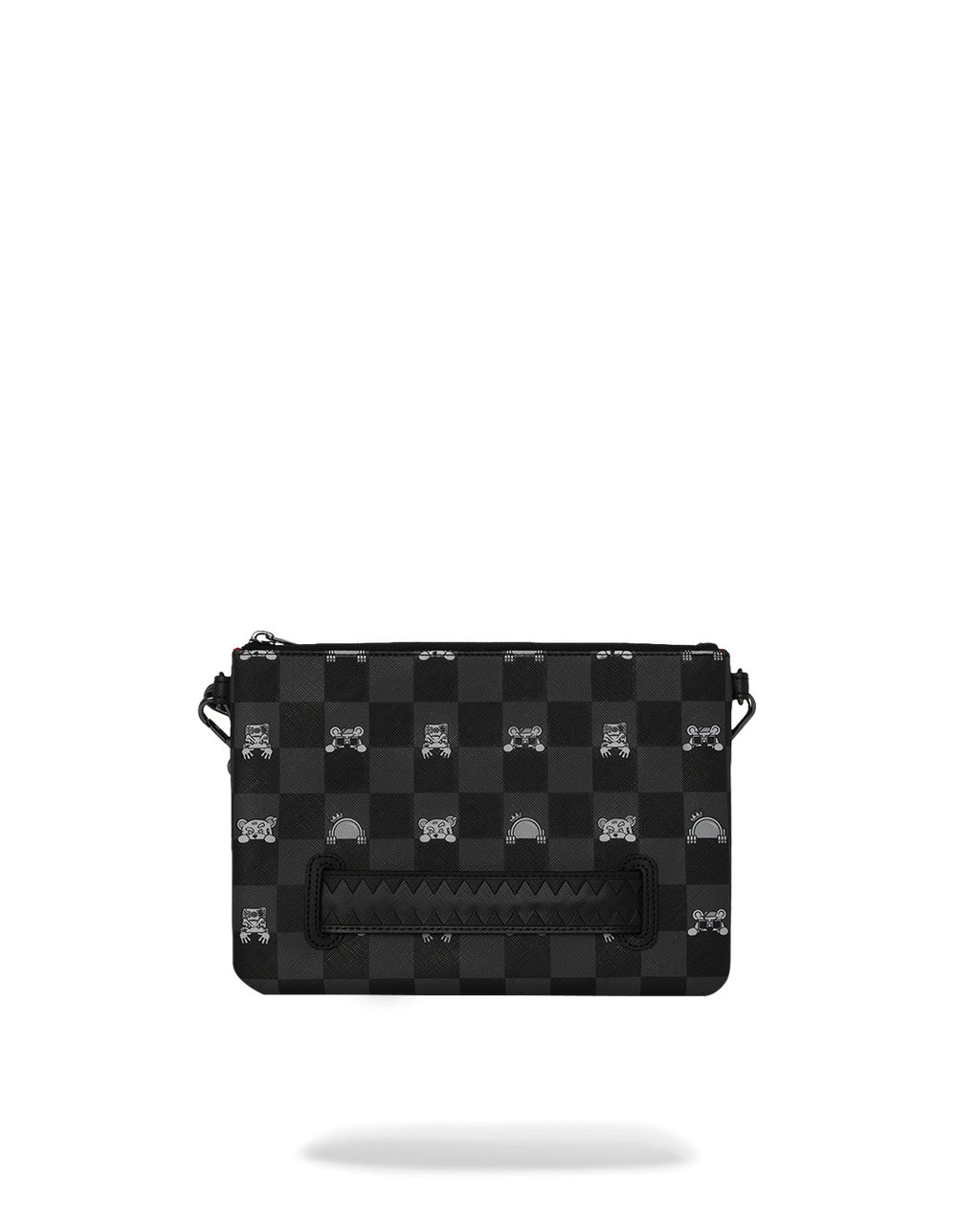 Pochette Sprayground GRAY PEEKING CHARACTER CHECK CROSSBODY POUCHETTE