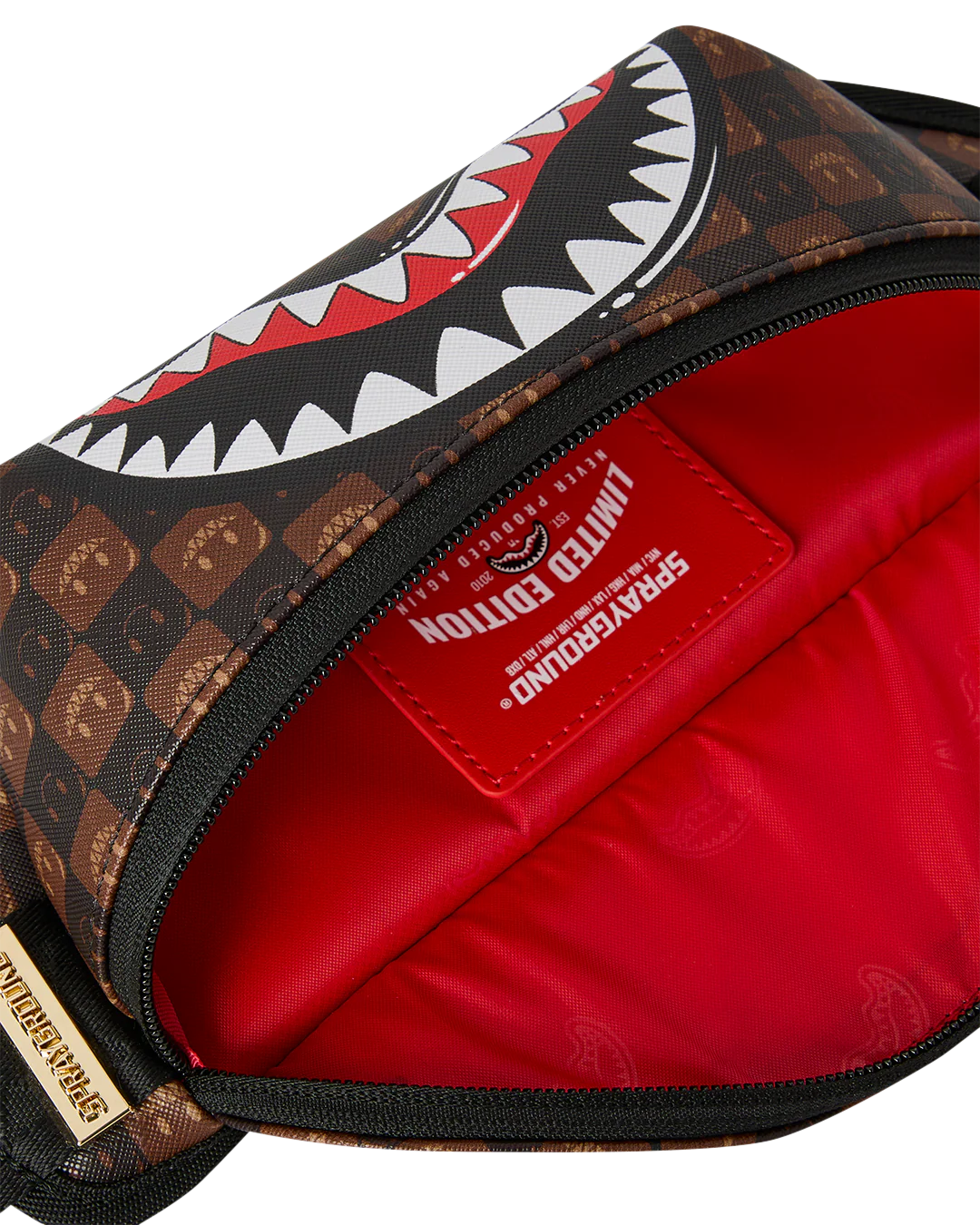 Marsupio Sprayground SHARKS IN PARIS WTF BUBBLE BROWN CHECK CROSSBODY
