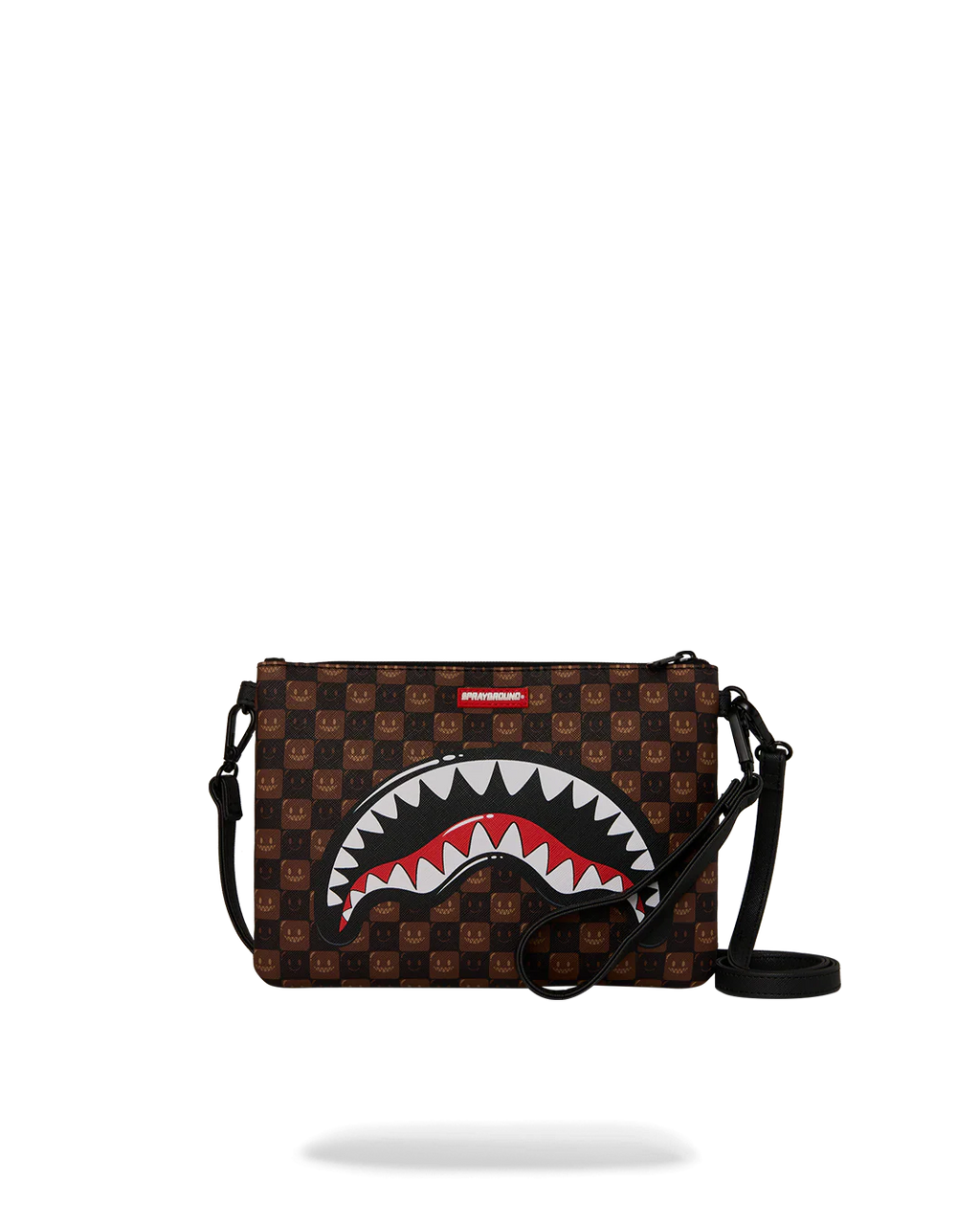 Pochette e beauty Sprayground SHARKS IN PARIS WTF BUBBLE BROWN CHECK CROSSOVER CLUTCH