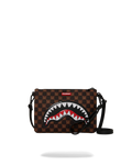 Pochette e beauty Sprayground SHARKS IN PARIS WTF BUBBLE BROWN CHECK CROSSOVER CLUTCH