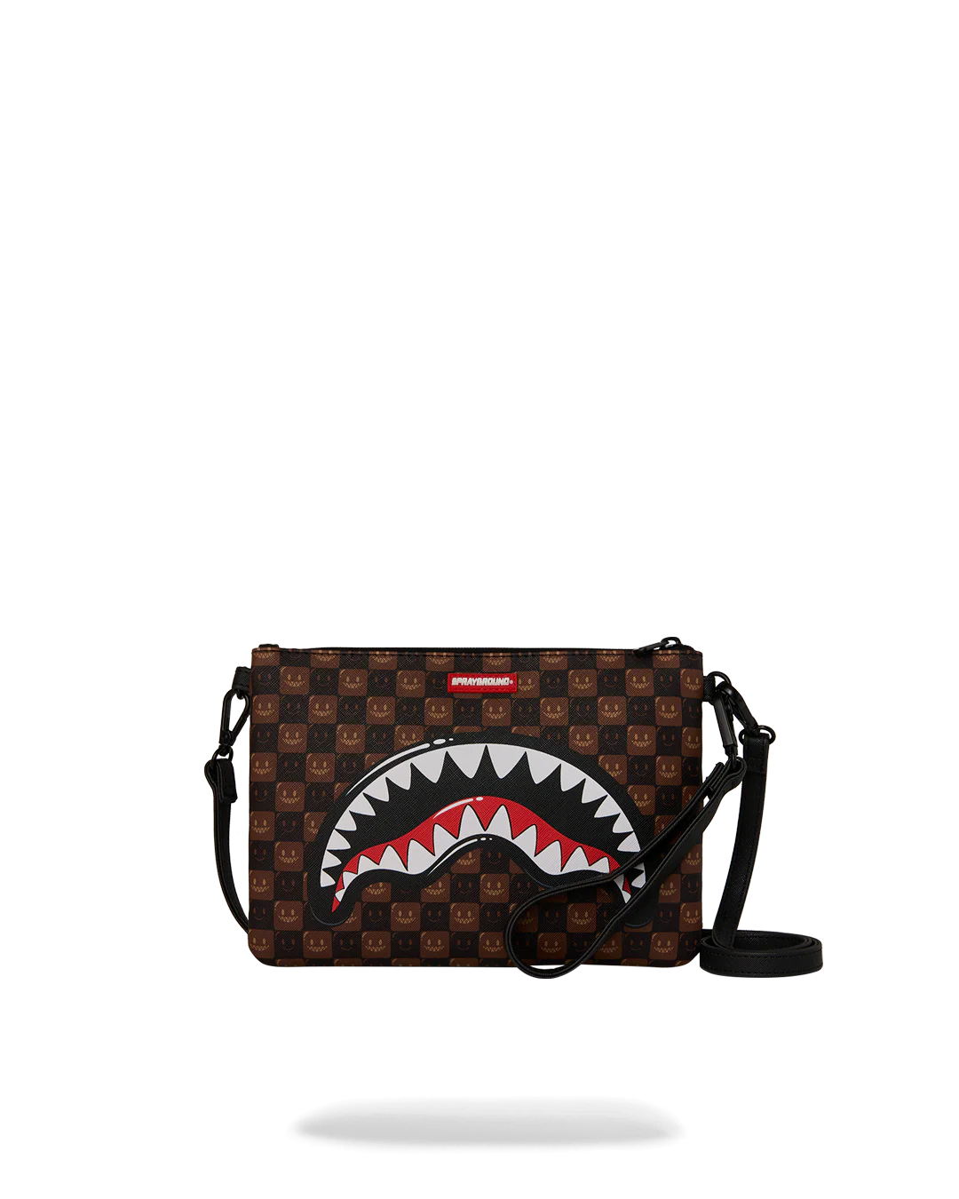 Pochette e beauty Sprayground SHARKS IN PARIS WTF BUBBLE BROWN CHECK CROSSOVER CLUTCH