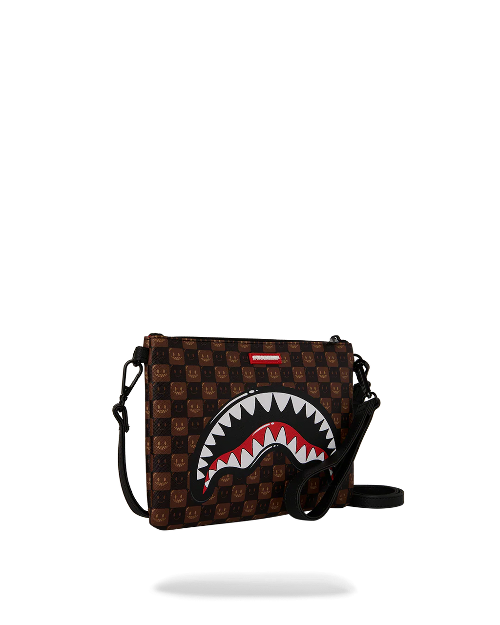 Pochette e beauty Sprayground SHARKS IN PARIS WTF BUBBLE BROWN CHECK CROSSOVER CLUTCH