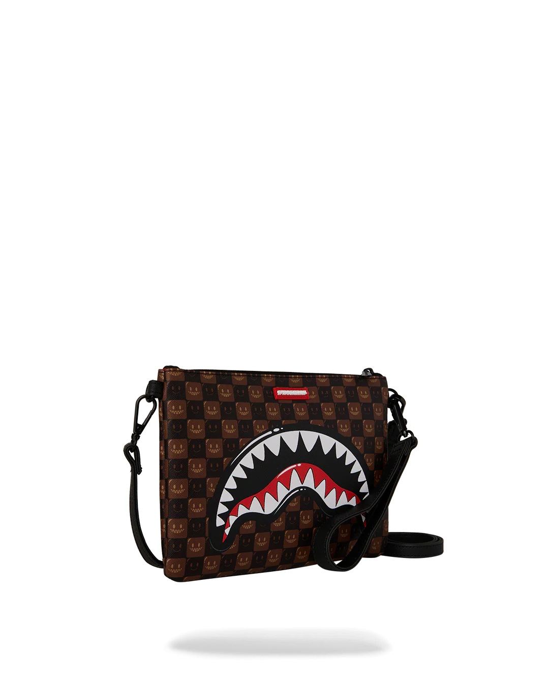 Pochette e beauty Sprayground SHARKS IN PARIS WTF BUBBLE BROWN CHECK CROSSOVER CLUTCH
