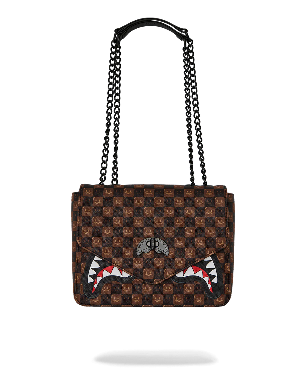 Borsa Sprayground SHARKS IN PARIS WTF BUBBLE BROWN CHECK HANDBAG