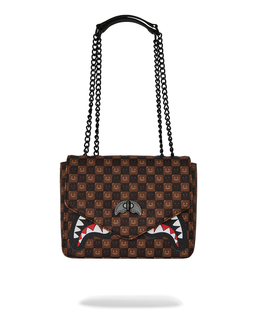 Borsa Sprayground SHARKS IN PARIS WTF BUBBLE BROWN CHECK HANDBAG