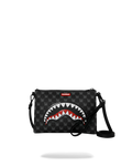  Sprayground SHARKS IN PARIS WTF BUBBLY BLACK CHECK CROSSOVER CLUTCH