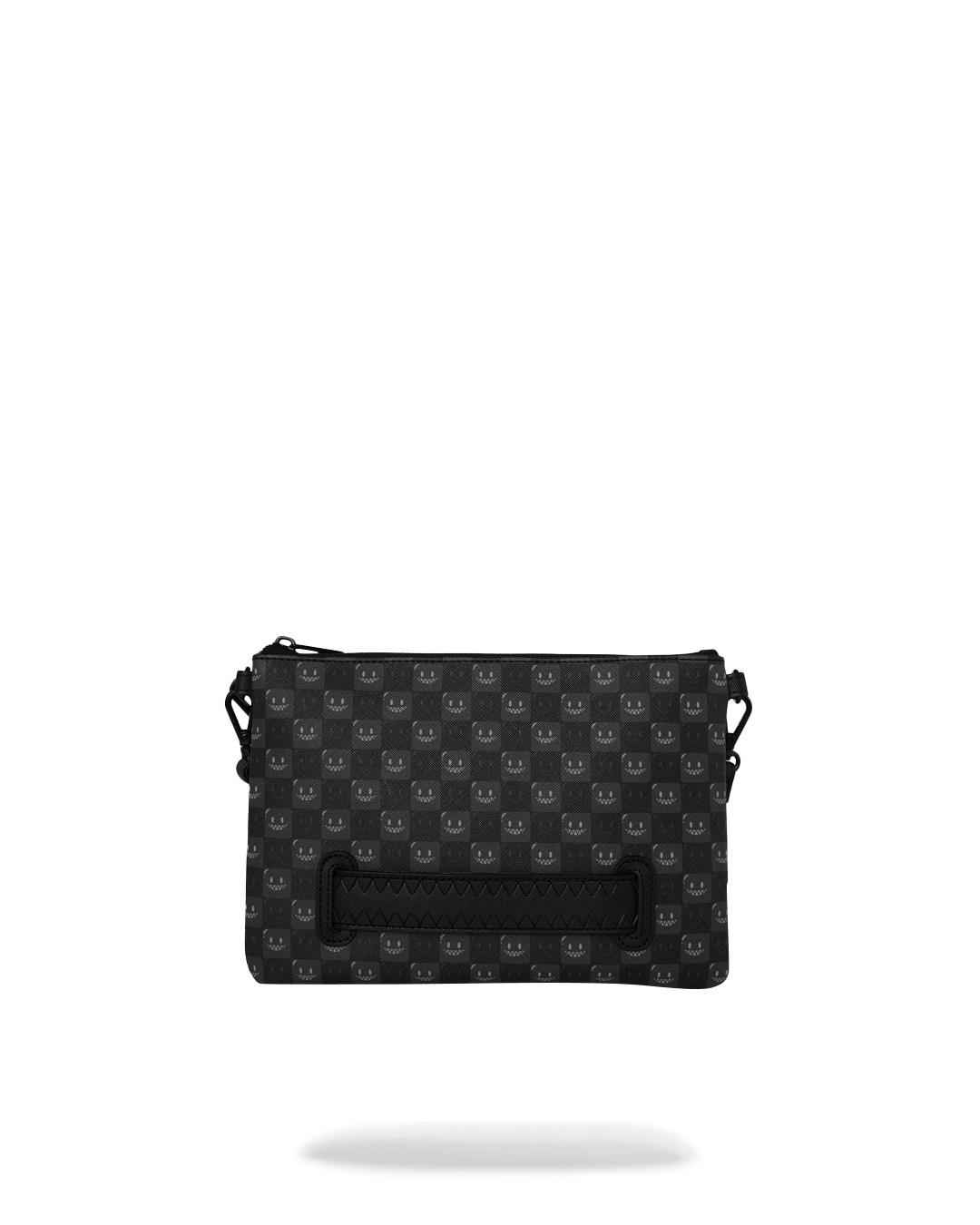  Sprayground SHARKS IN PARIS WTF BUBBLY BLACK CHECK CROSSOVER CLUTCH