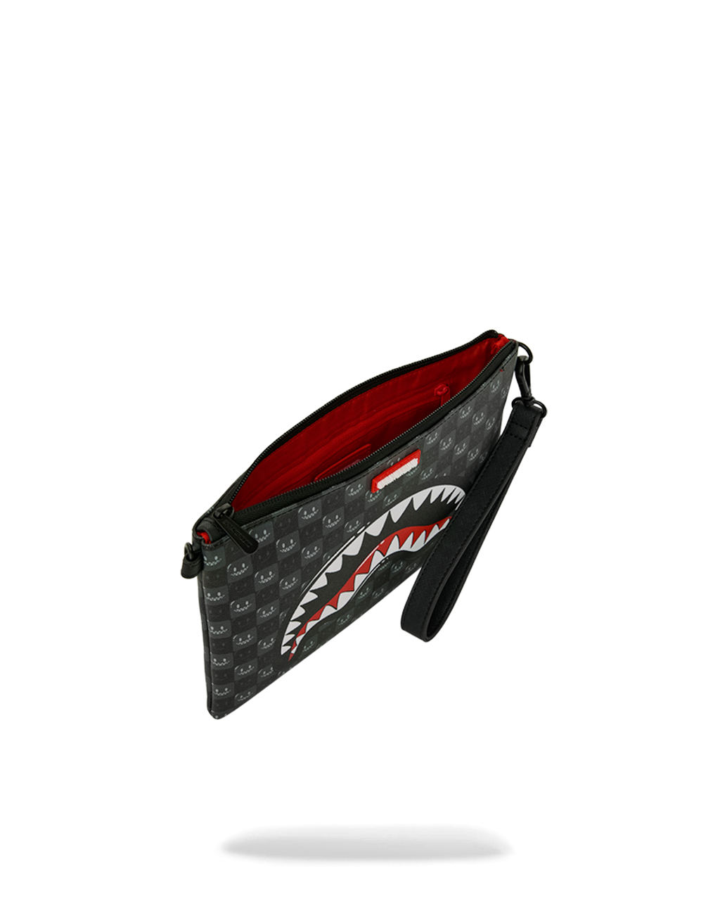  Sprayground SHARKS IN PARIS WTF BUBBLY BLACK CHECK CROSSOVER CLUTCH