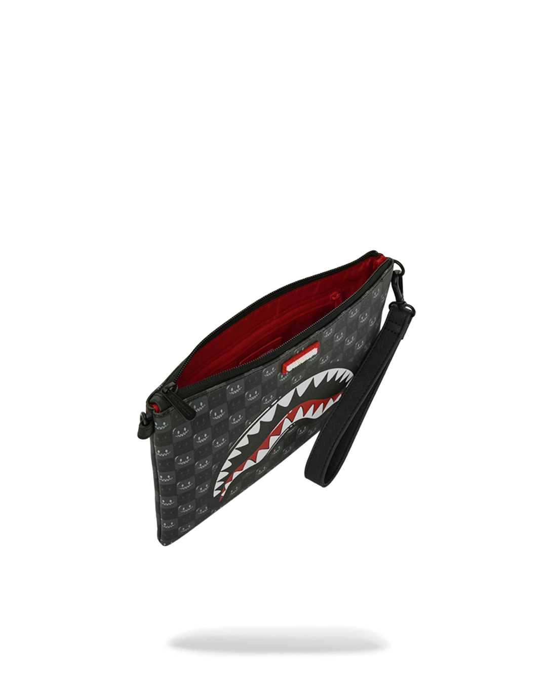  Sprayground SHARKS IN PARIS WTF BUBBLY BLACK CHECK CROSSOVER CLUTCH