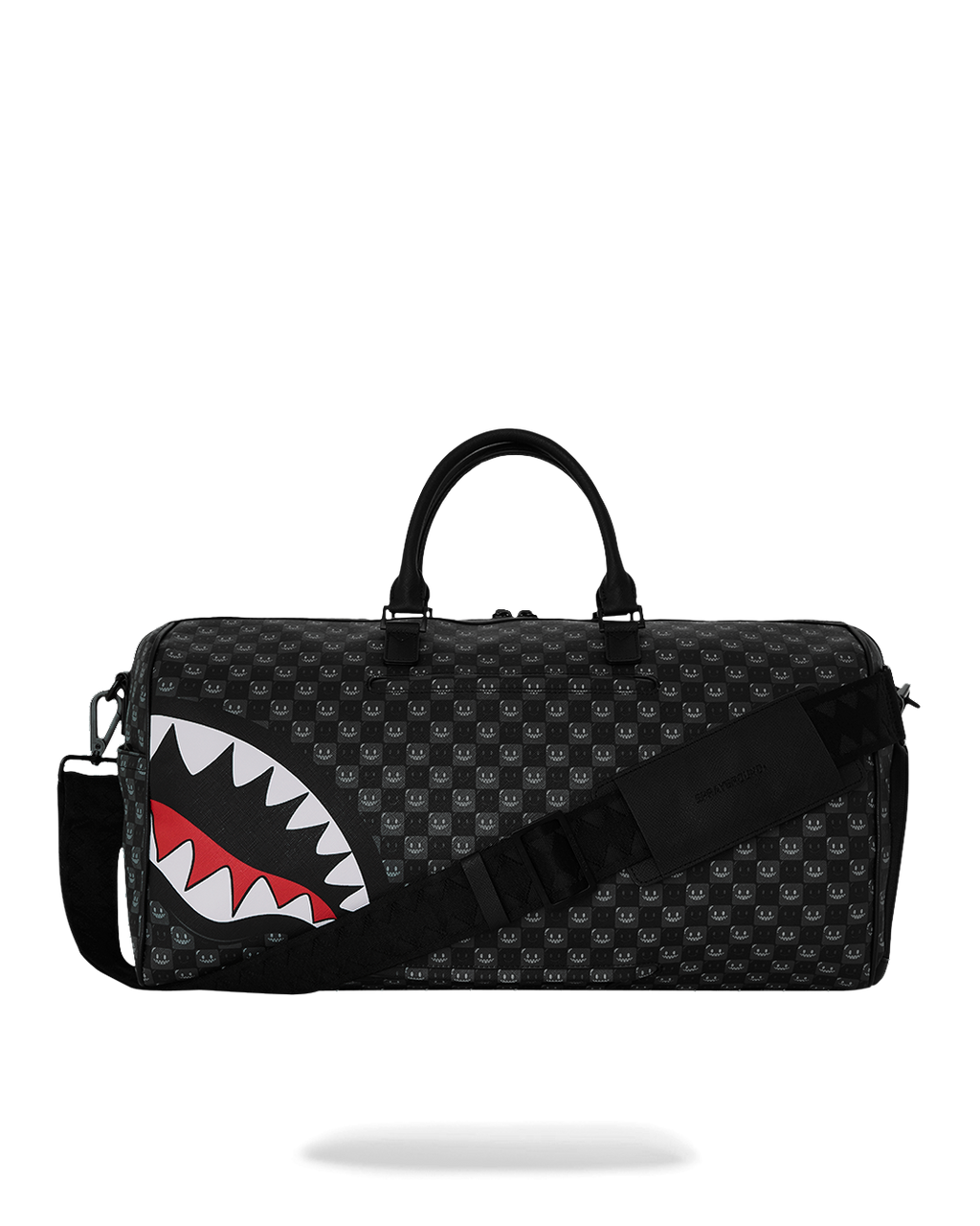  Sprayground SHARKS IN PARIS WTF BUBBLY BLACK CHECK DUFFLE