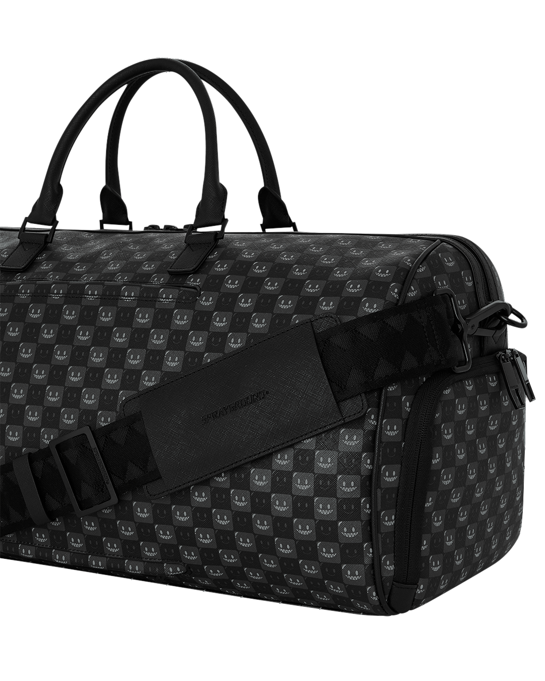  Sprayground SHARKS IN PARIS WTF BUBBLY BLACK CHECK DUFFLE